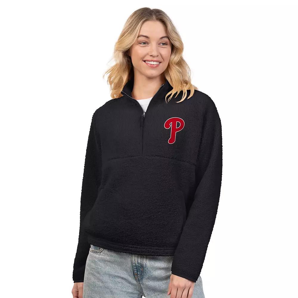 Women's G-III 4Her by Carl Banks Black Philadelphia Phillies Everst Sherpa Half-Zip Pullover,  Product Image