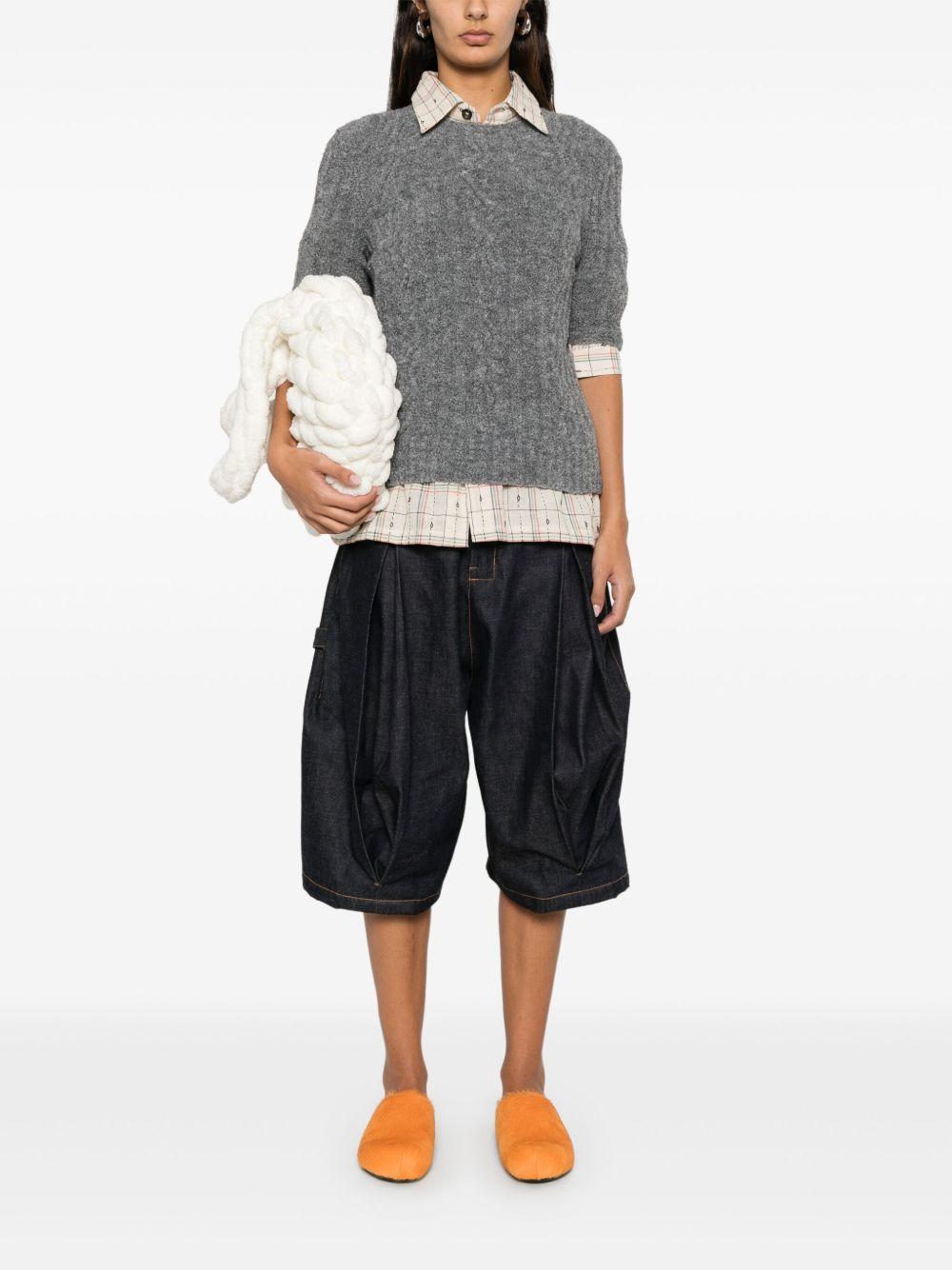 cable-knit short sleeve T-shirt Product Image