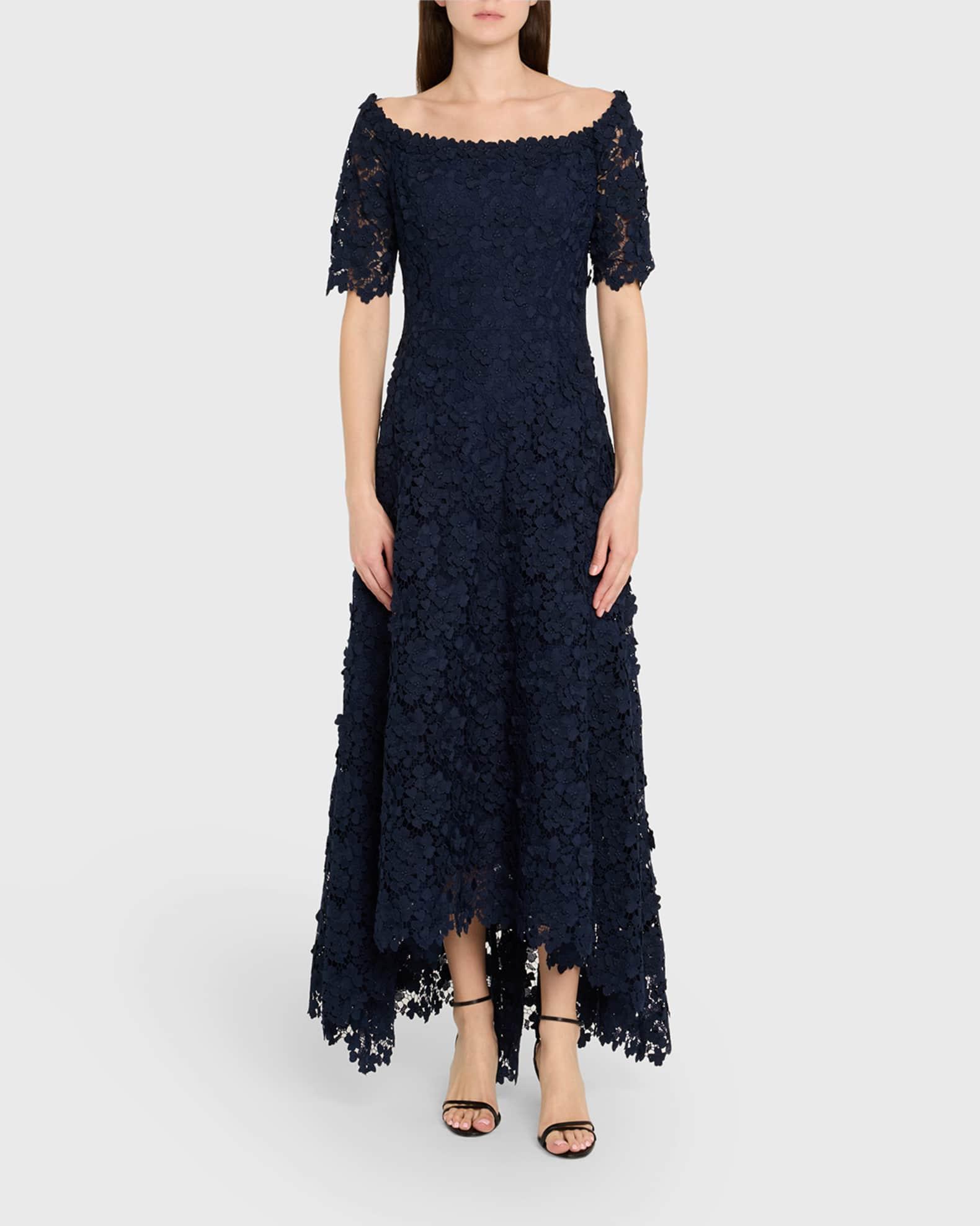 High-Low Floral Lace Maxi Dress Product Image