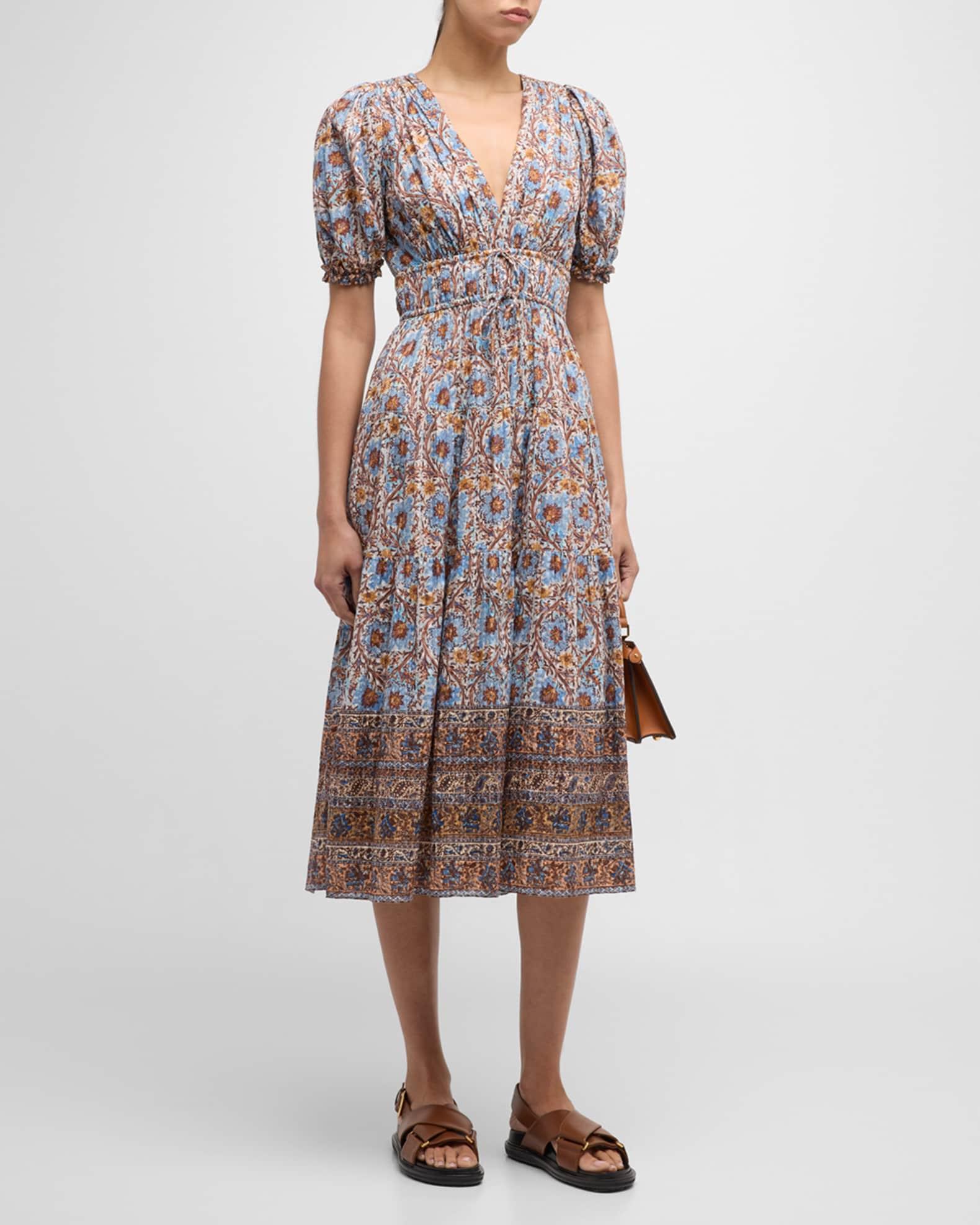 Ilana Puff-Sleeve Midi Dress Product Image
