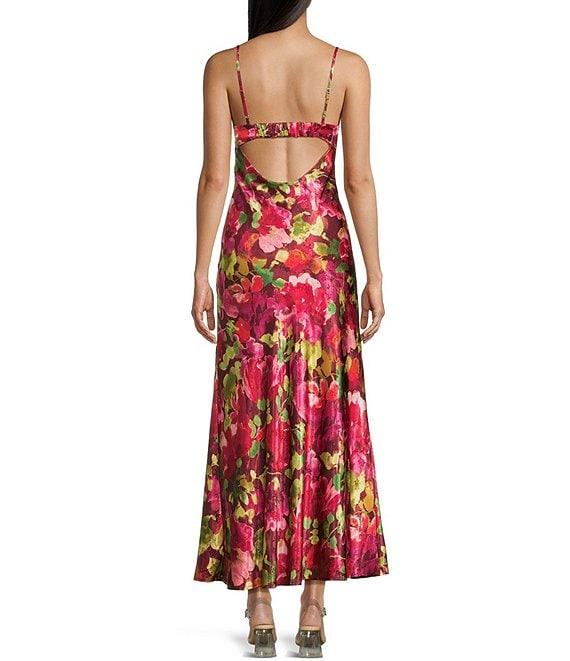 Allison & Kelly Floral Jacquard V-Neck Dress Product Image