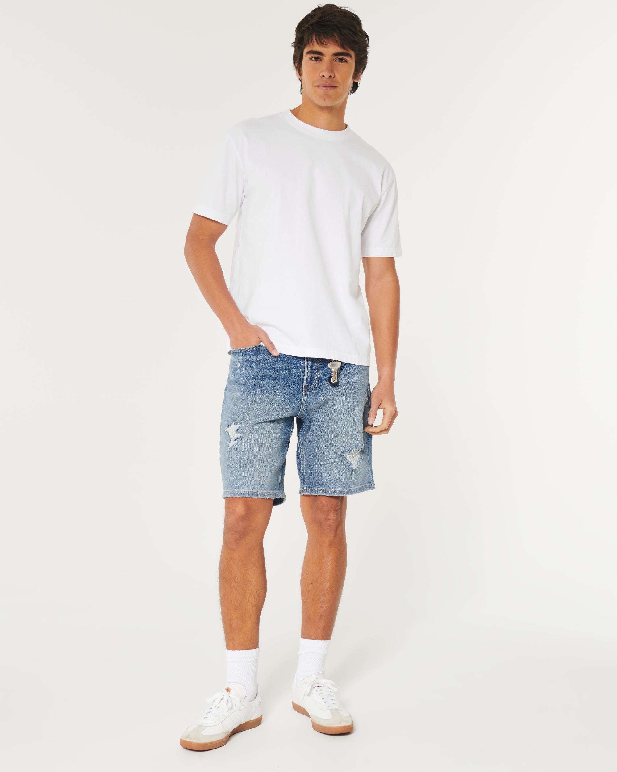 Light Wash Loose Denim Shorts 9" Product Image