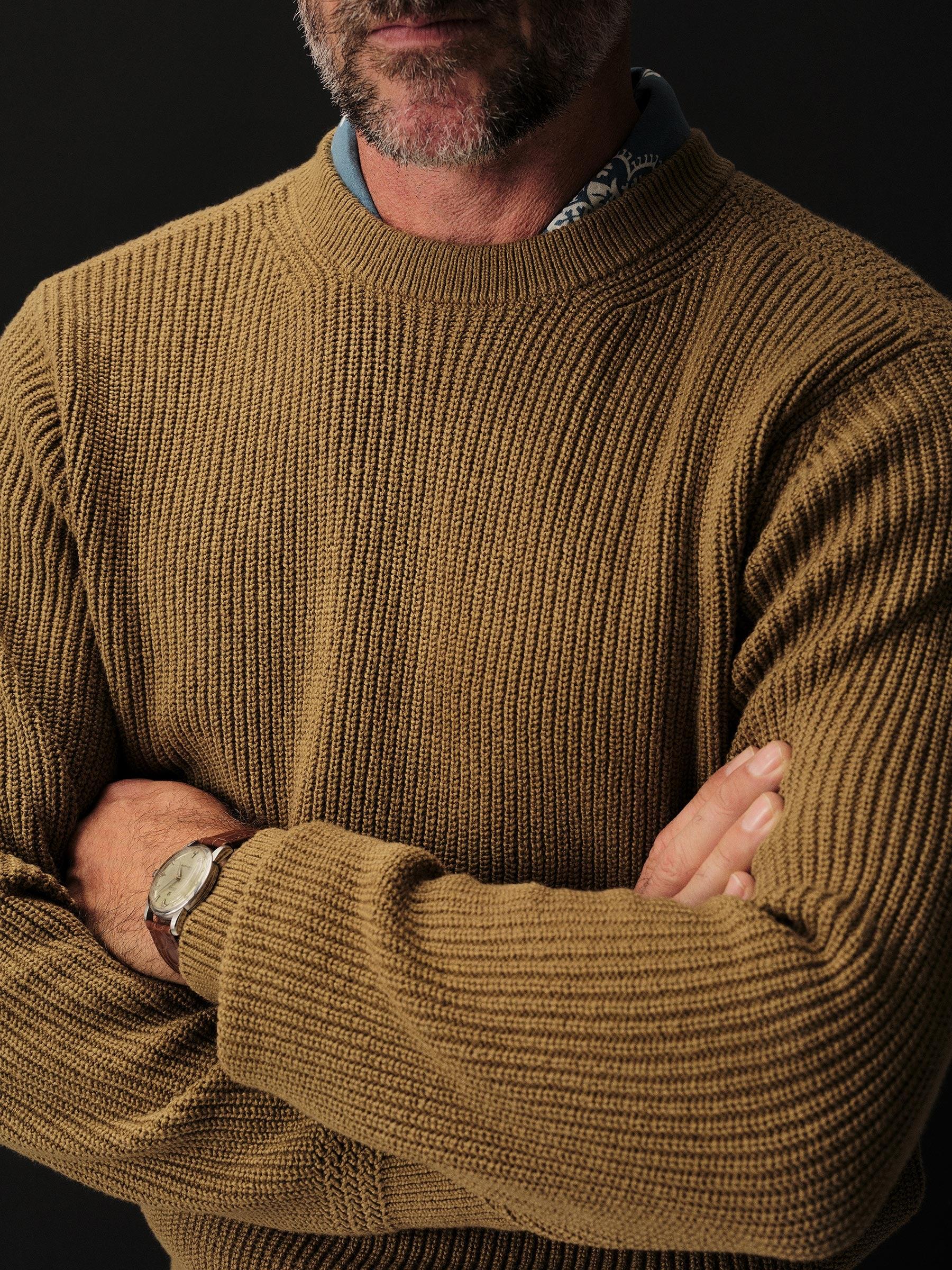 British Khaki Seafarer Cotton Rib Crew Product Image