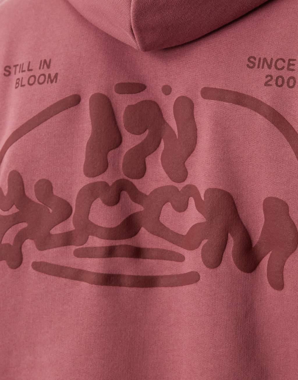 ASOS DESIGN oversized hoodie with bubble print in pink Product Image