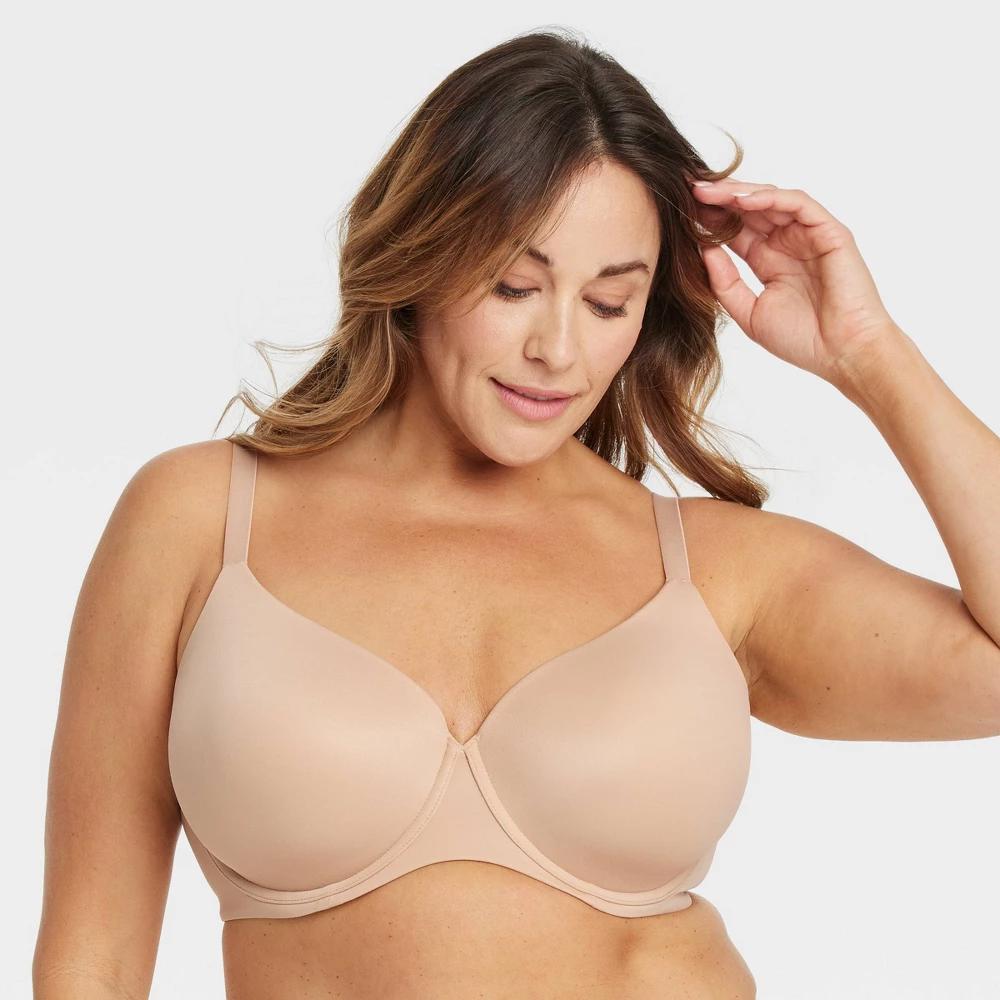 Women's Lightly Lined Full Coverage Bra - Auden™ Black 42DDD: Adjustable Straps, Underwire, Molded Cups, Hand Wash Product Image