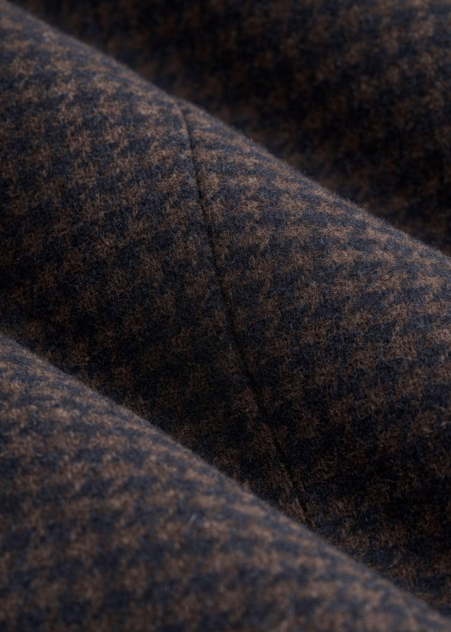 Wool Blend Blazer for Tall Men in Indigo and Brown Houndstooth Male Product Image