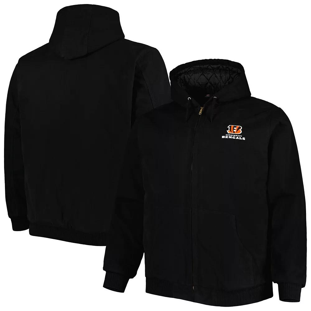 Men's Dunbrooke Black Cincinnati Bengals Big & Tall Dakota Canvas Hoodie Full-Zip Jacket, Size: LT Product Image