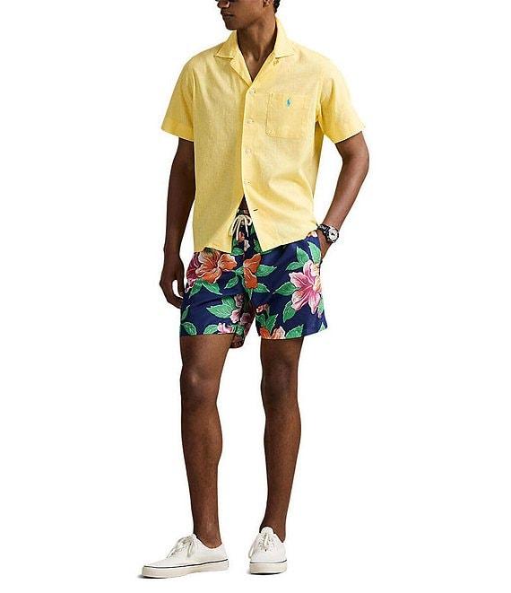 Polo Ralph Lauren Classic Fit Linen-Blend Short Sleeve Woven Camp Shirt Product Image