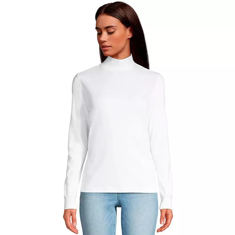 Petite Lands' End Relaxed Long Sleeve Mockneck Top, Women's,  Product Image