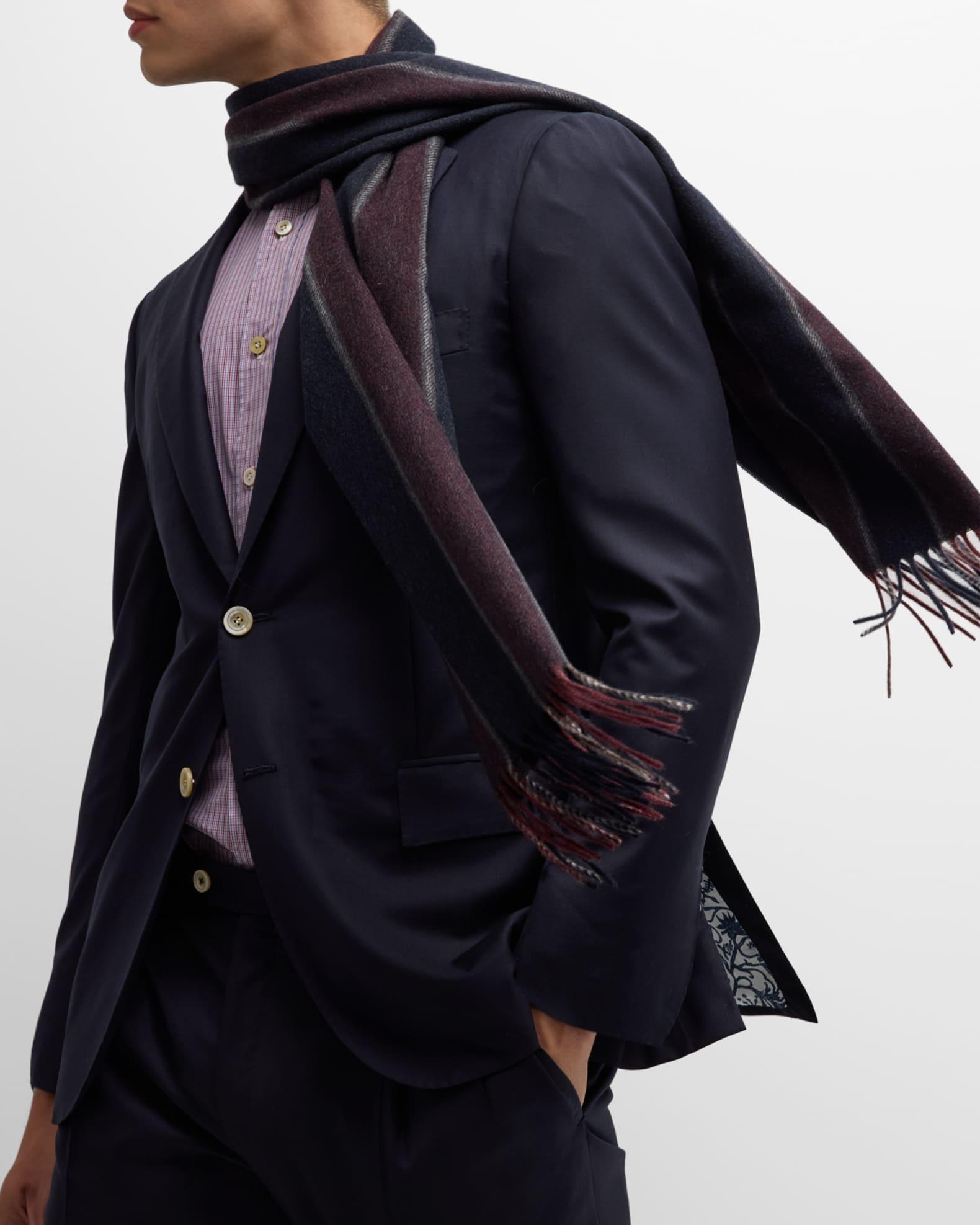 Men's Cashmere Stripe Scarf Product Image