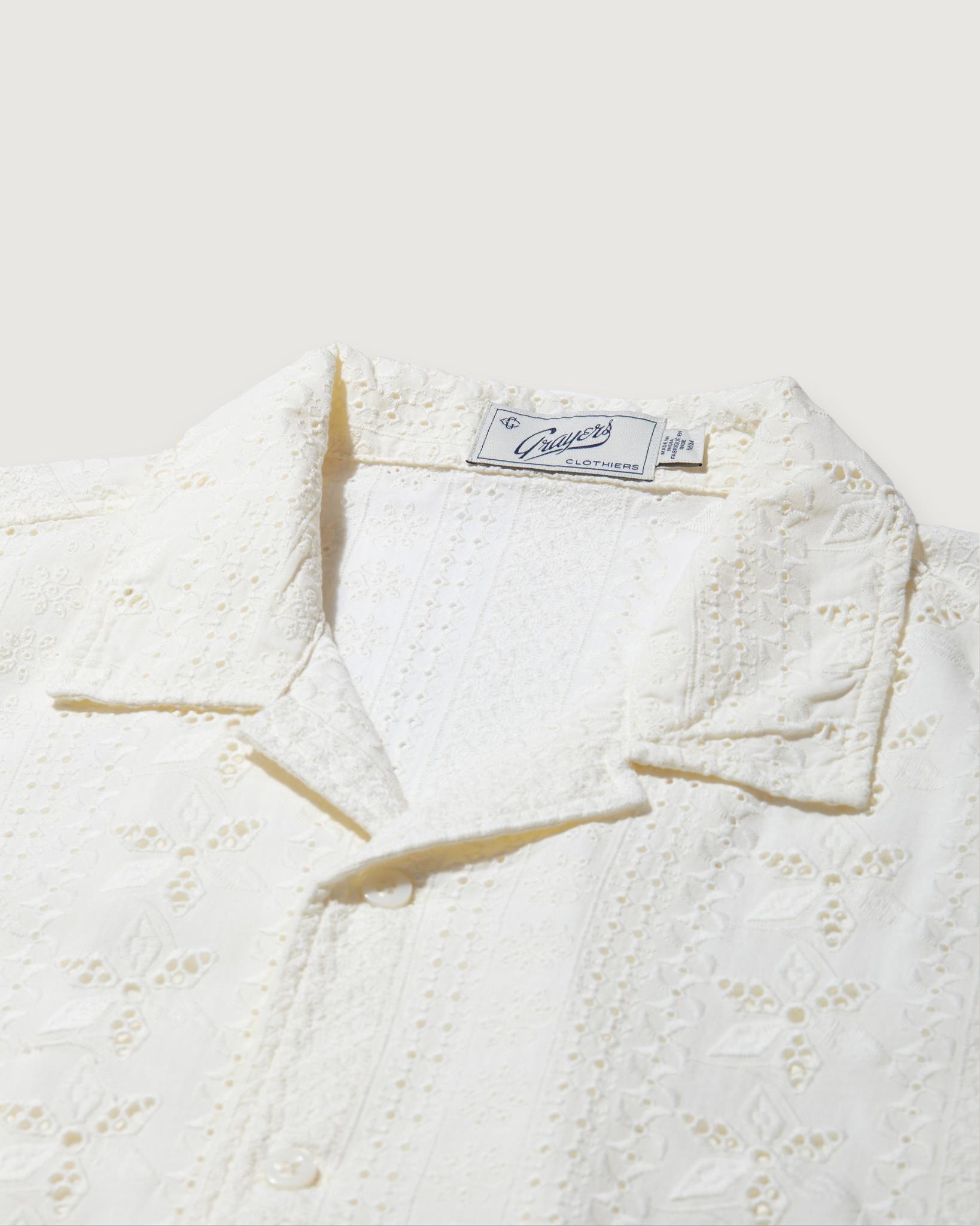 The Resort Embroidered Shirt - Ecru Product Image