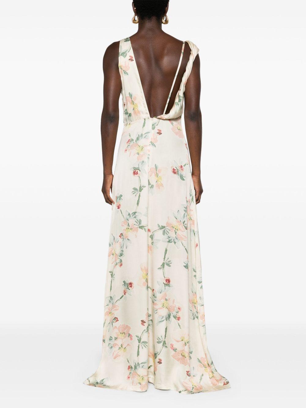 floral-print satin maxi dress Product Image