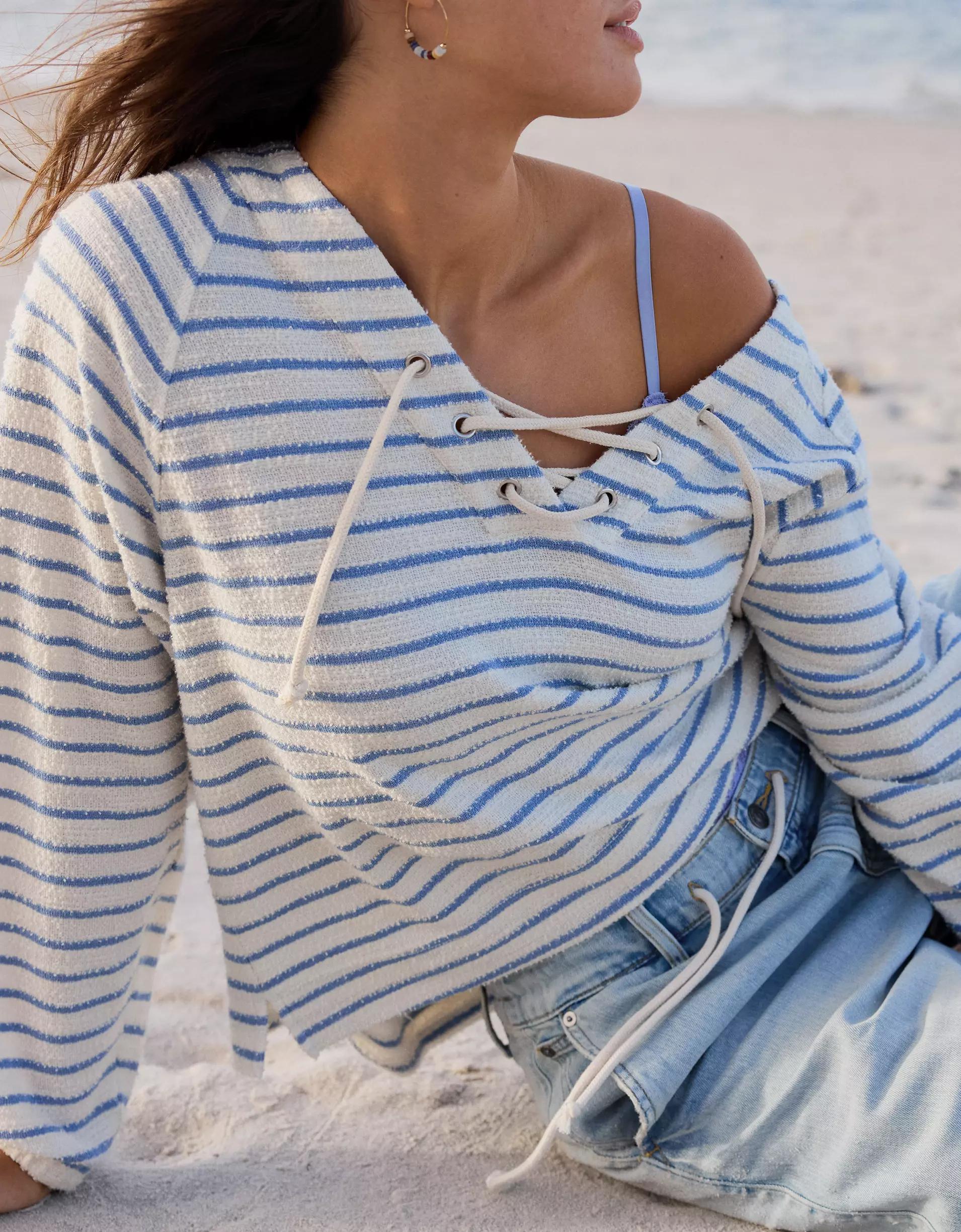 Aerie Lace Up Sweatshirt Product Image