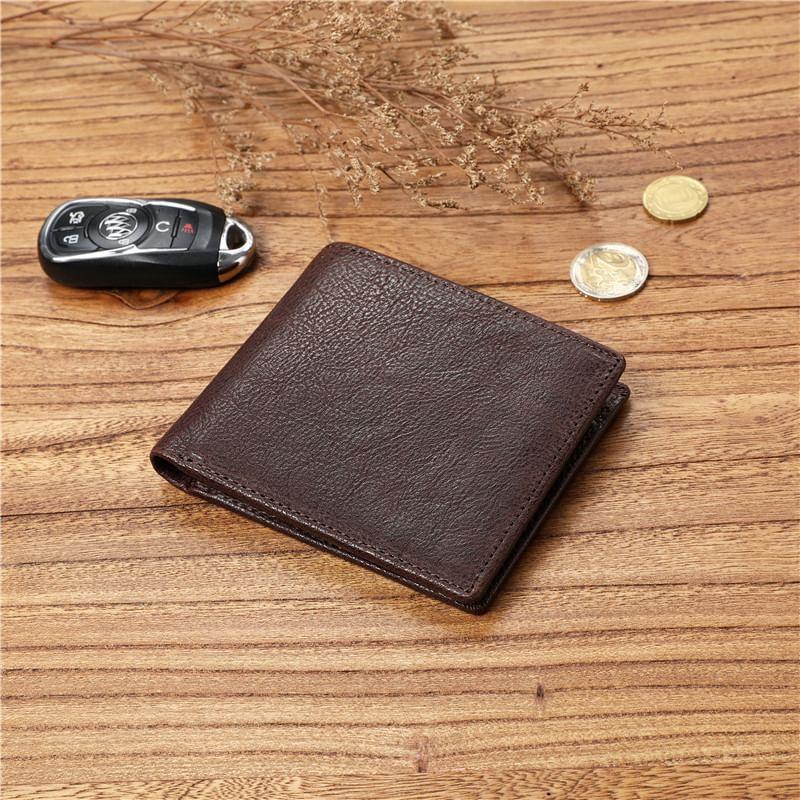 Genuine Leather Bifold Short Wallet Product Image