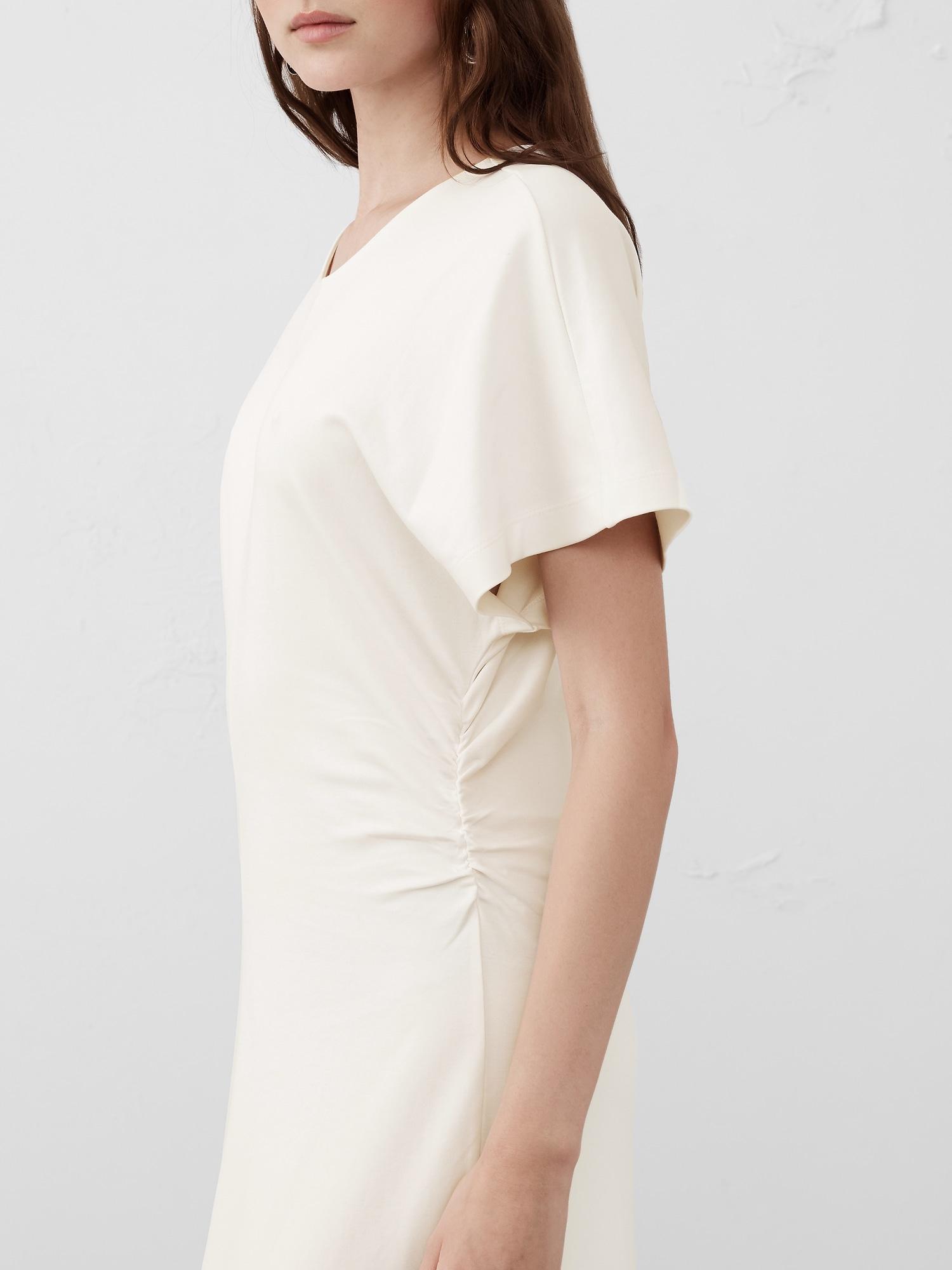 Side Shirred Knit Midi Dress Product Image