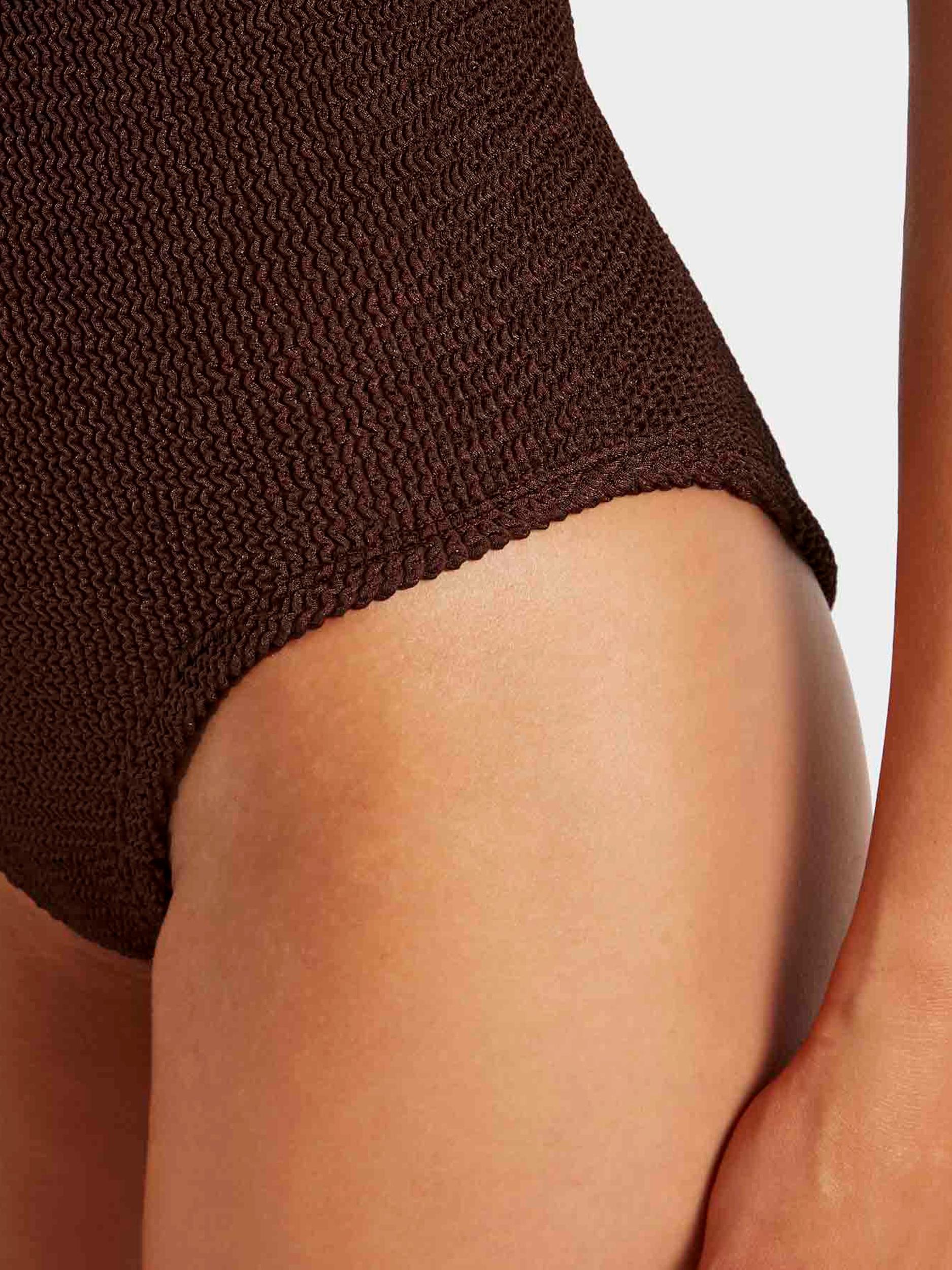 Coverage Square Neck Swim - Metallic Chocolate Product Image