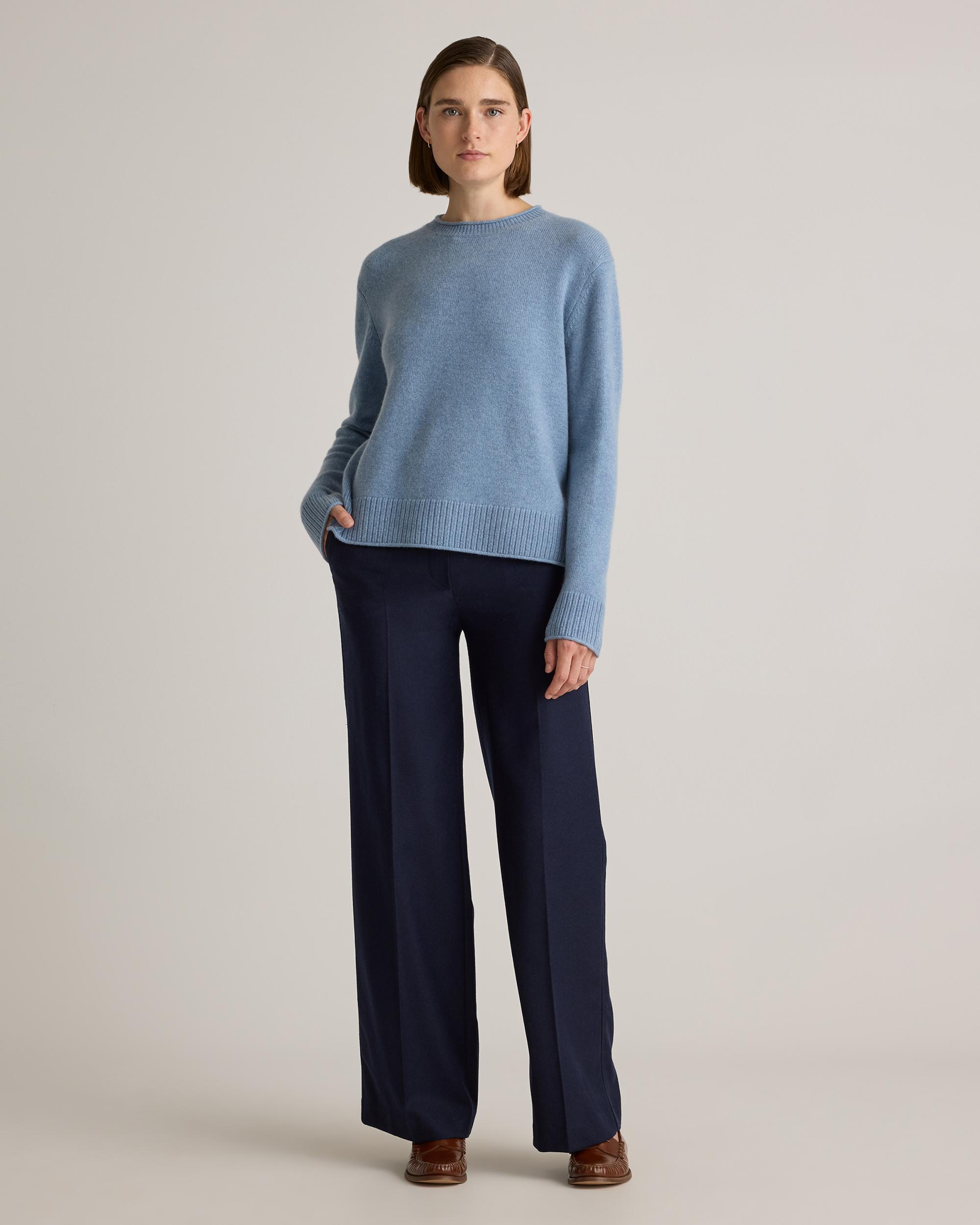 Quince | Women's Mongolian Cashmere Boxy Crewneck Sweater Product Image