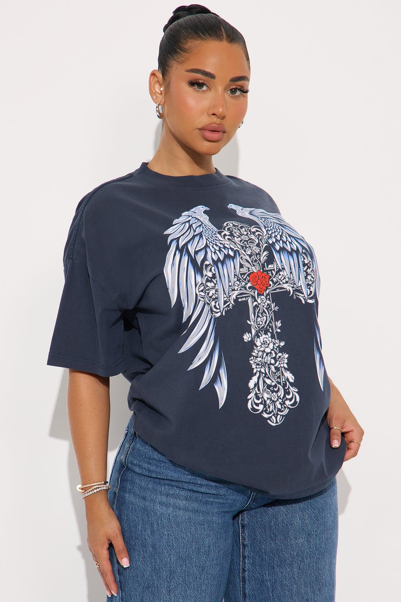 Elevated Love Washed Tee - Navy Wash Female Product Image