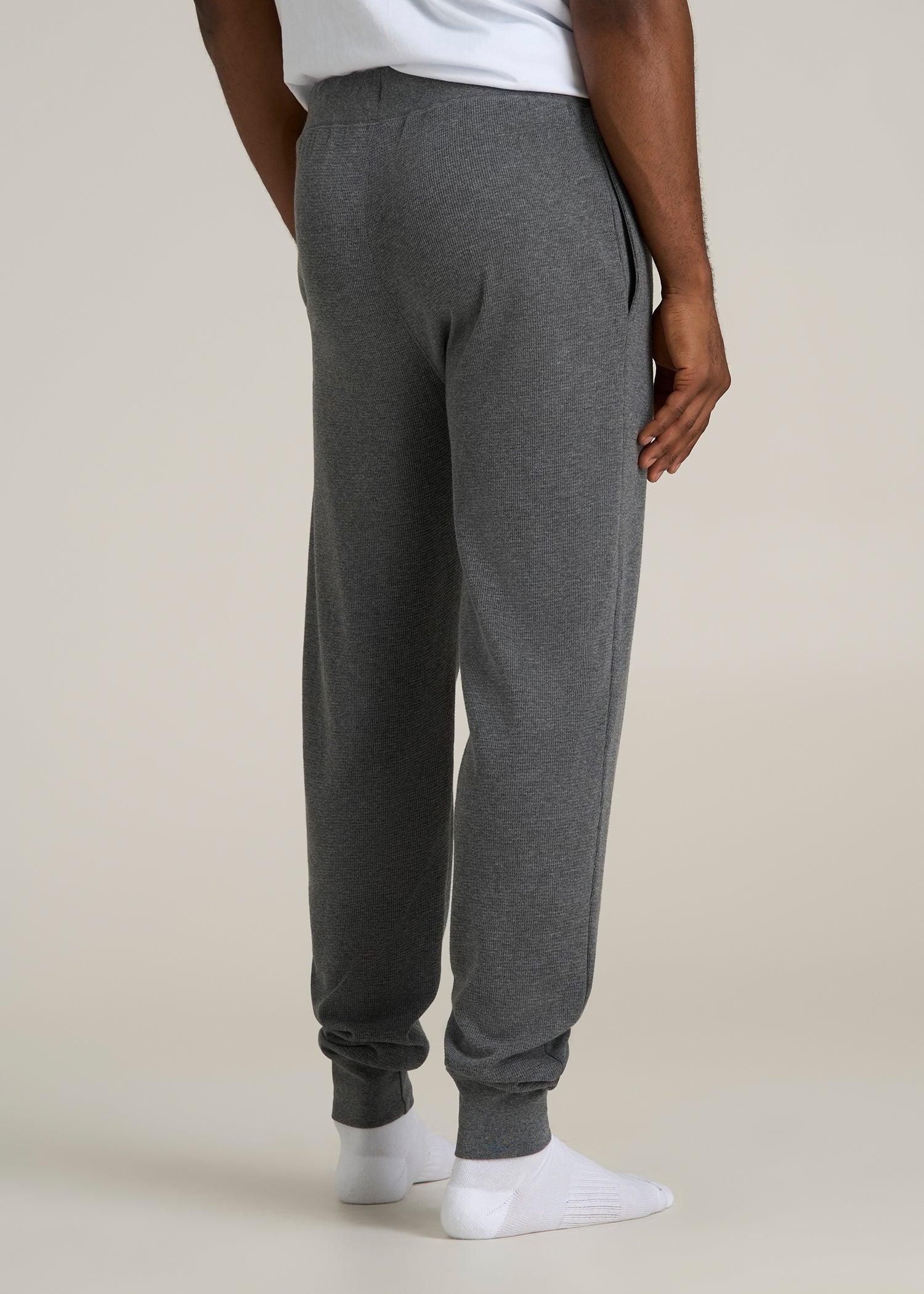 Waffle-Knit Lounge Jogger for Tall Men in Stone Grey Mix Male Product Image