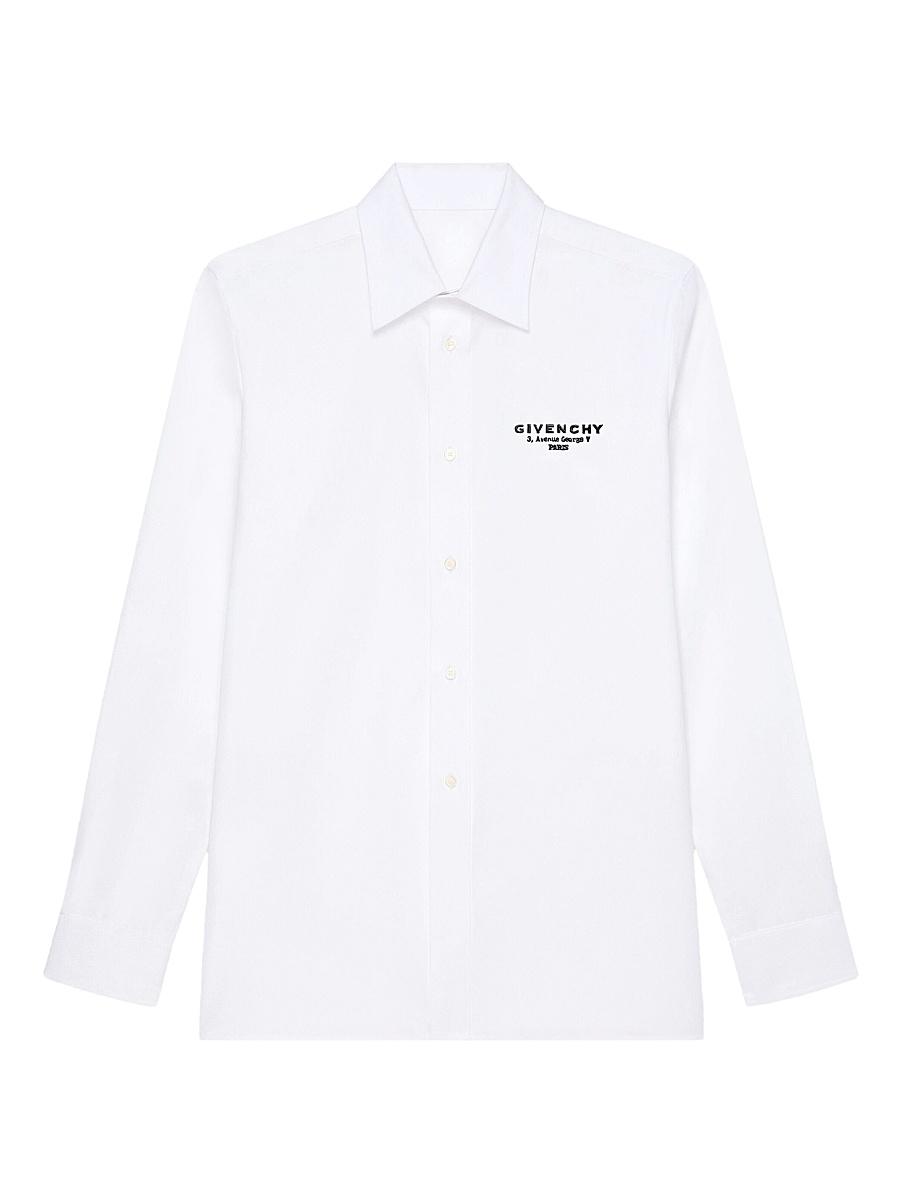 Mens Shirt in Poplin with Stamp Print Product Image