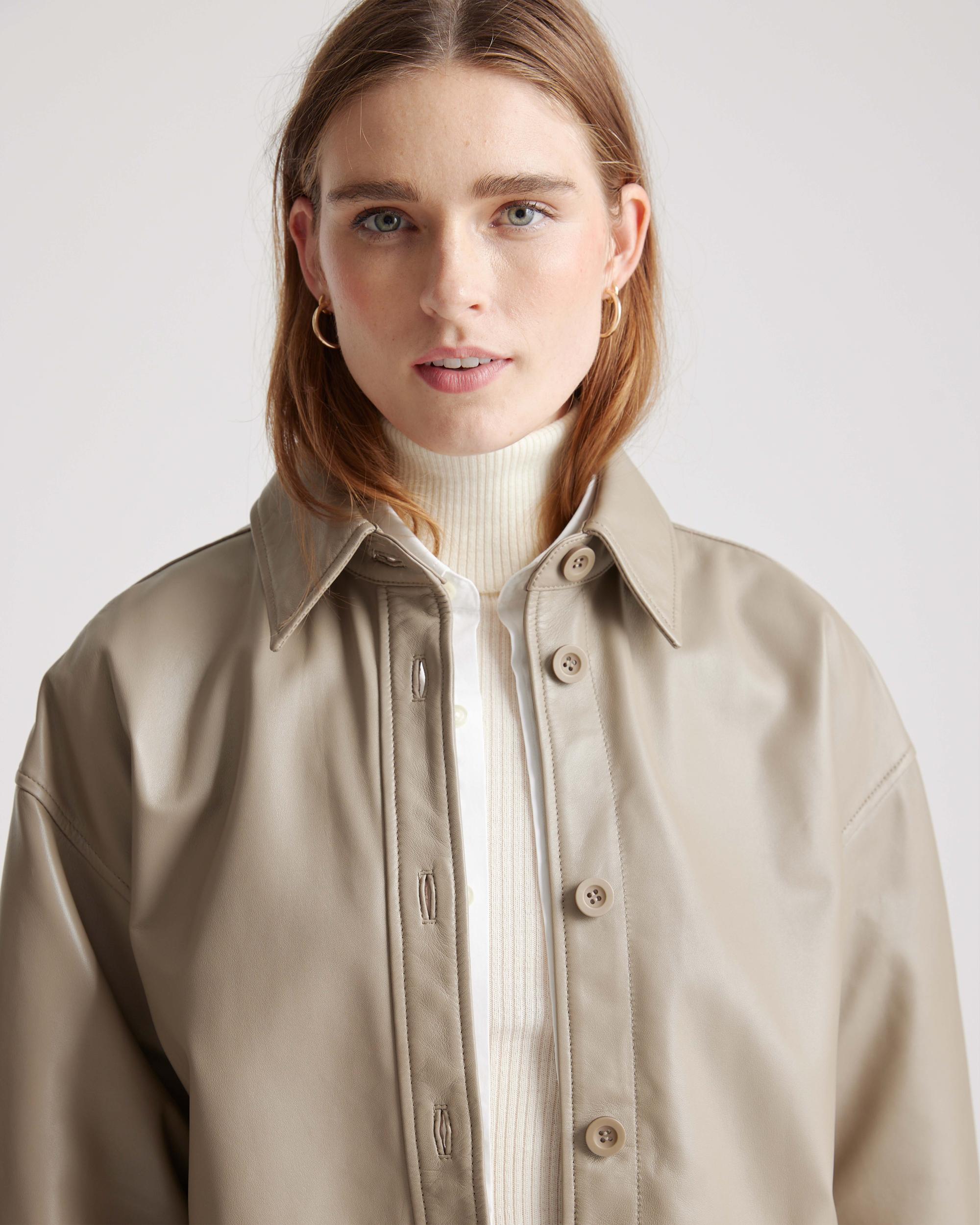 Quince | Women's Shirt Jacket Size XS, Leather Product Image