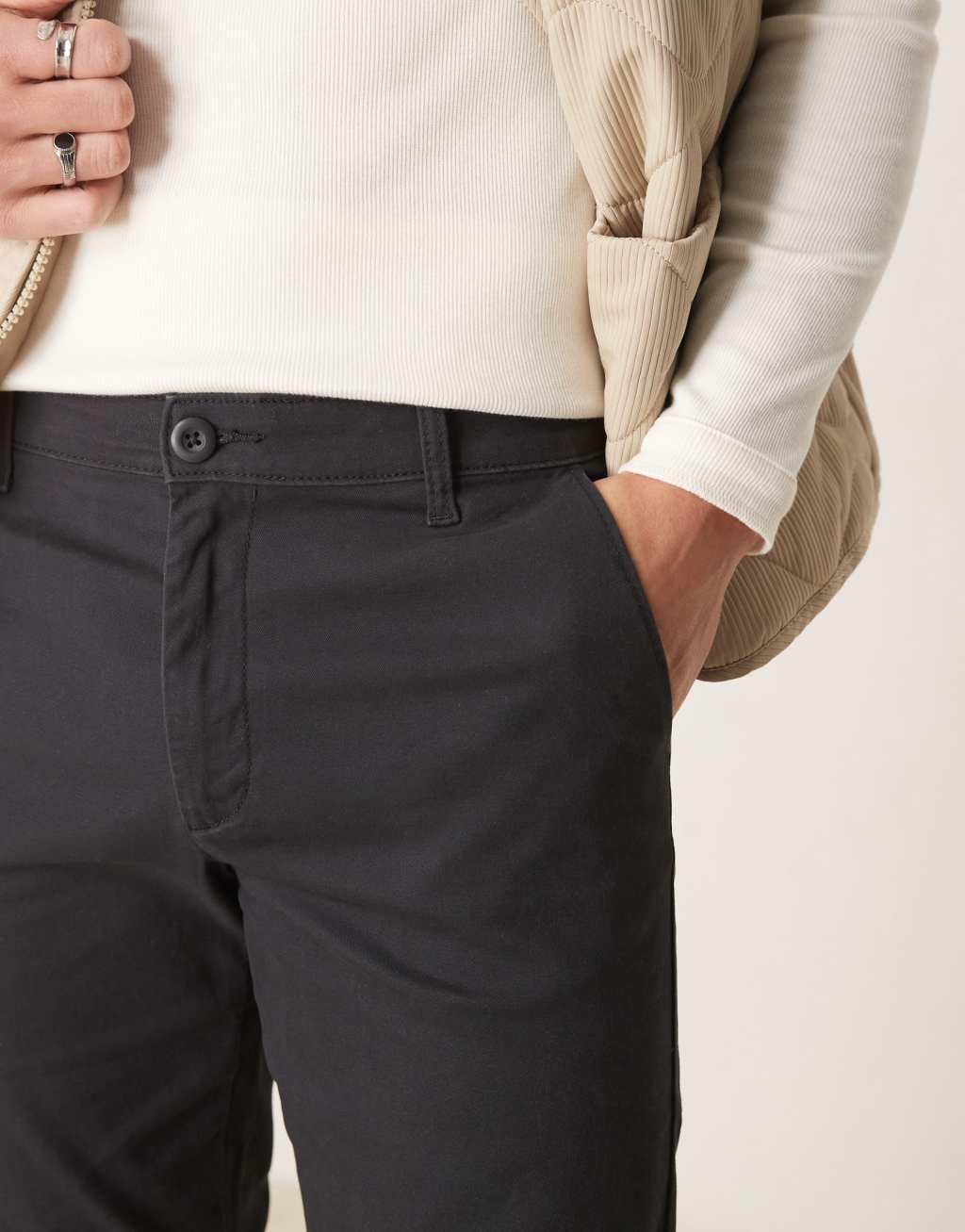ASOS DESIGN slim fit chinos in black Product Image