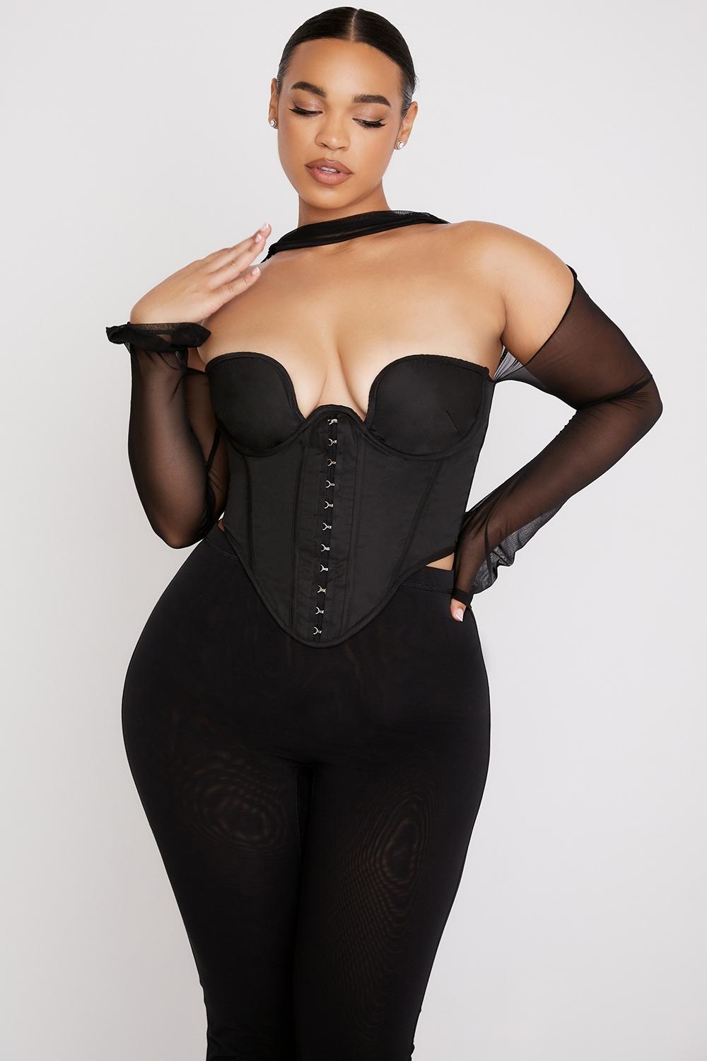 Mina  black structured corset - sale Product Image
