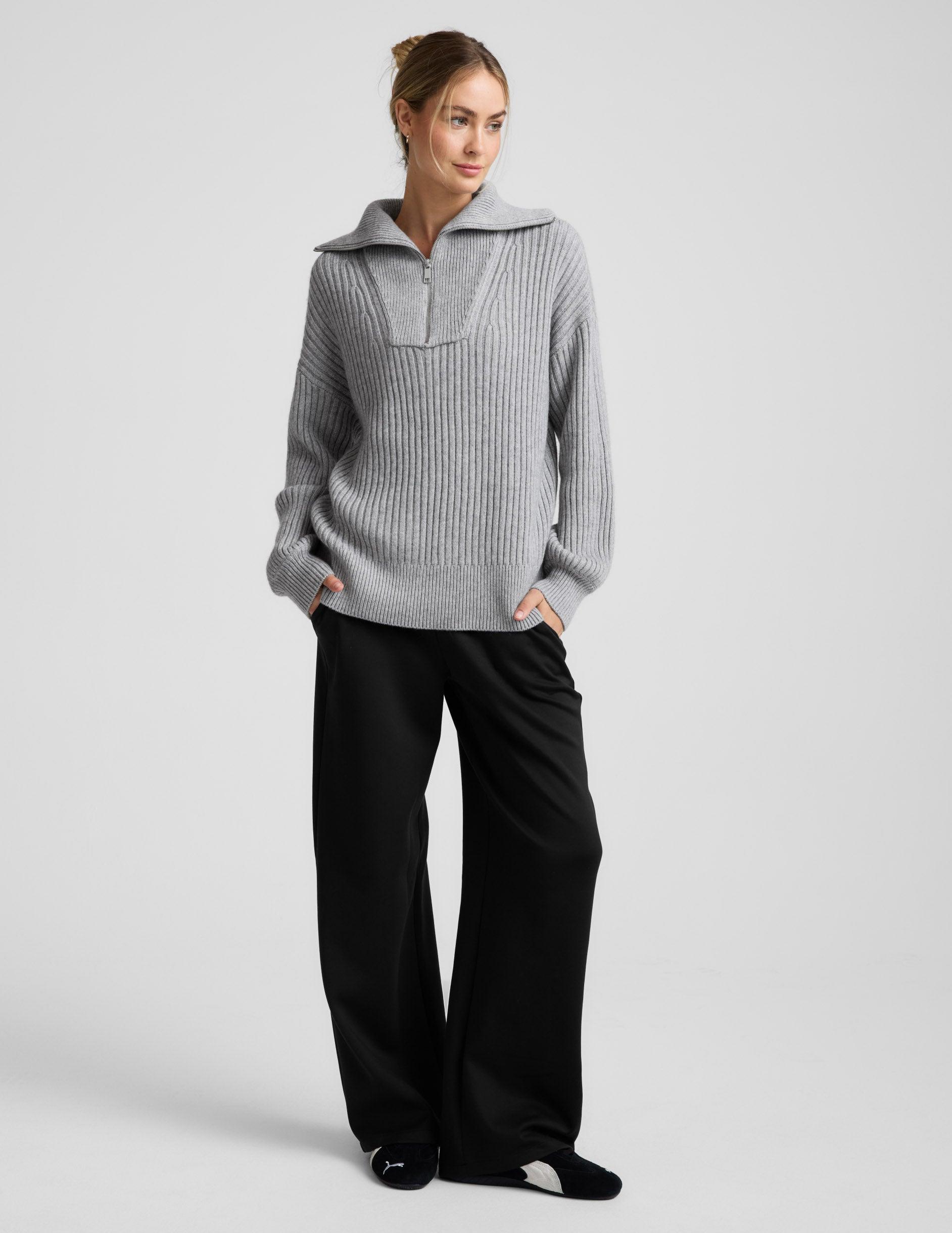 Wool Blend Collared Pullover Product Image