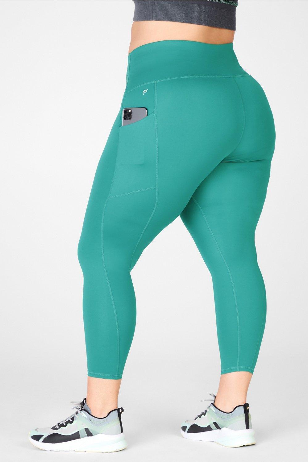 Fabletics High-Waisted Ultra Cool Shine Panel Womens green Size XXS Product Image