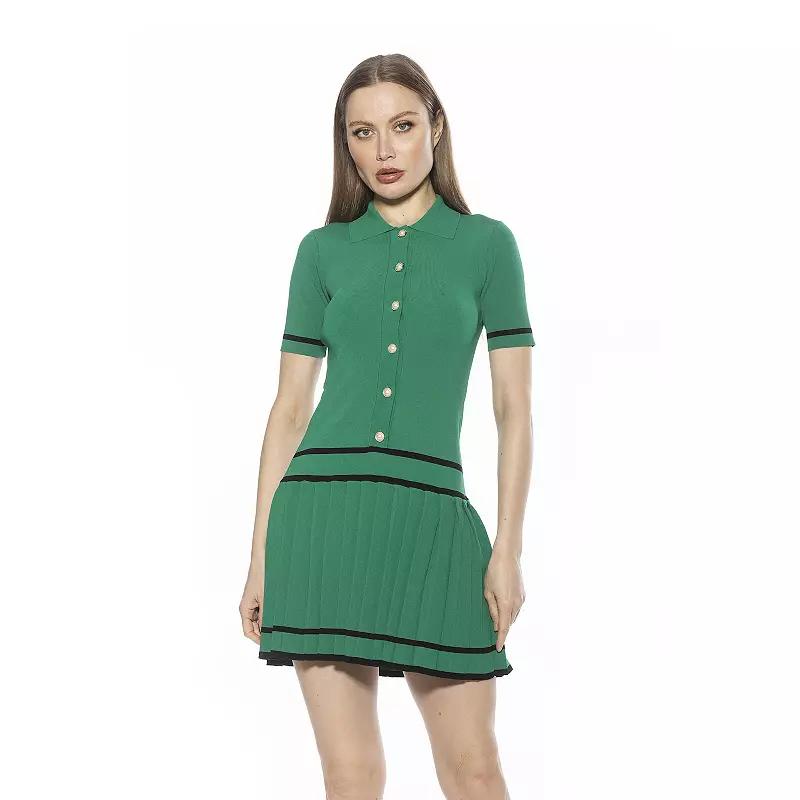 Women's ALEXIA ADMOR Lucinda Collared Short Sleeve Tennis Dress,  Product Image