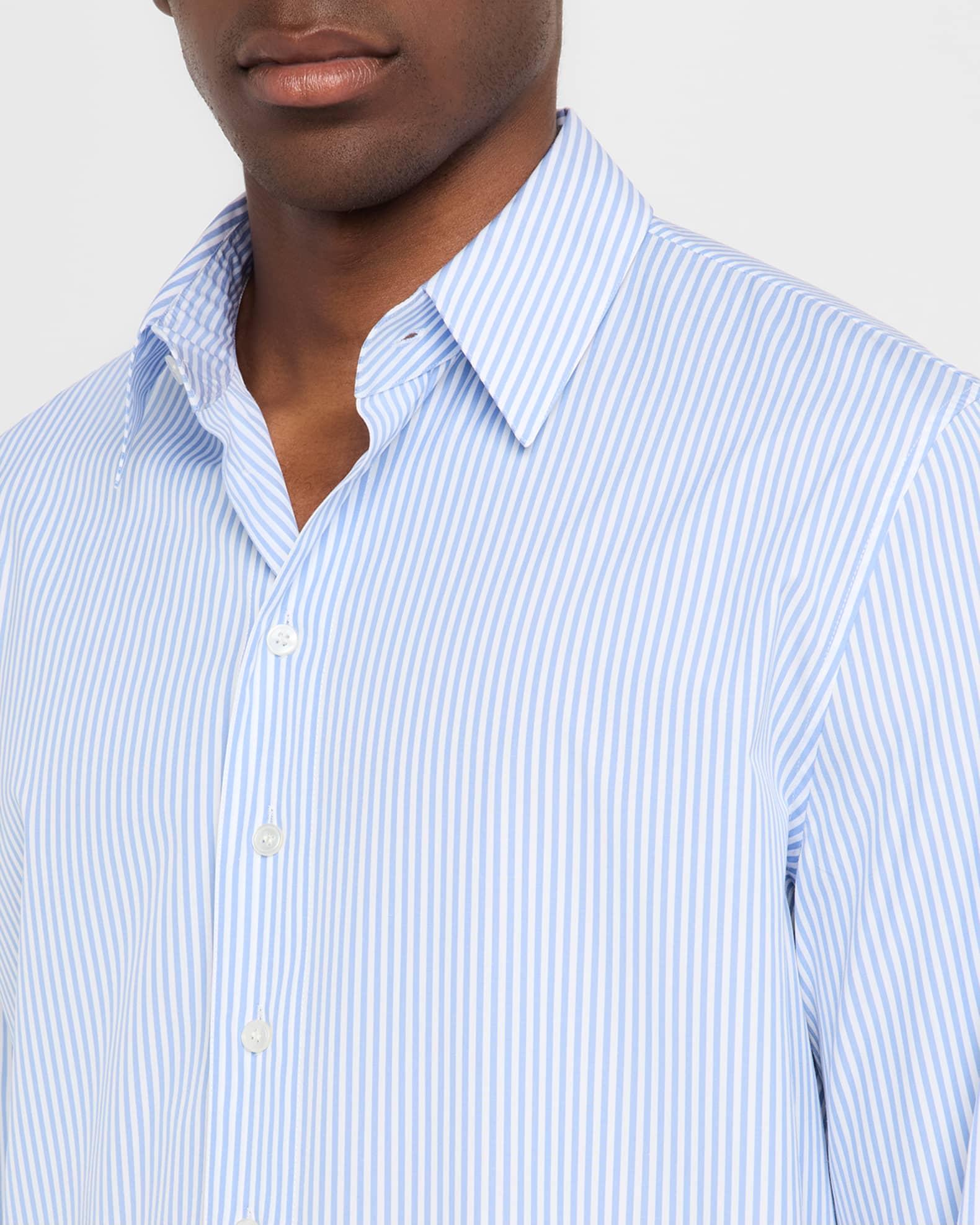 Men's Relaxed-Fit Cotton Stripe Sport Shirt Product Image
