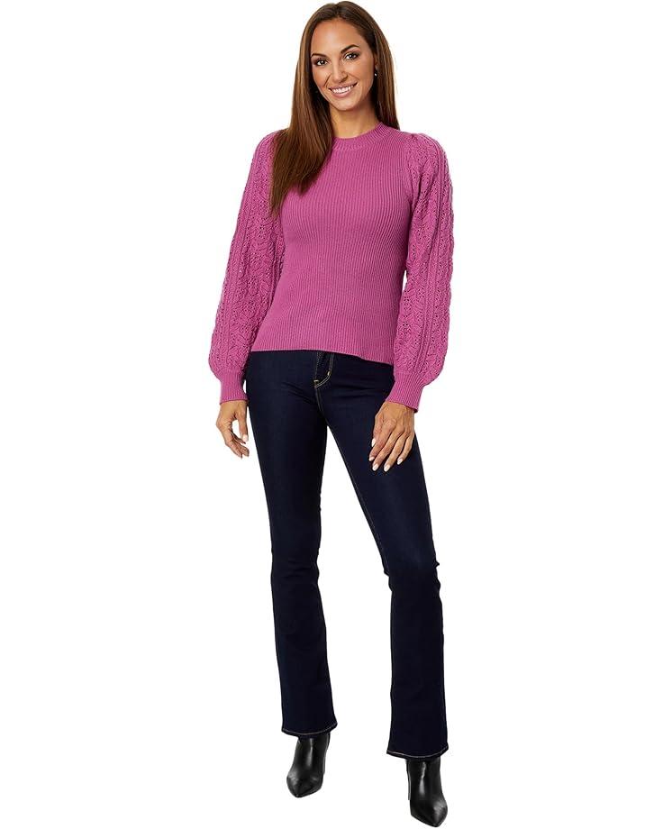 Floral Pointelle Sweater - Navy Product Image