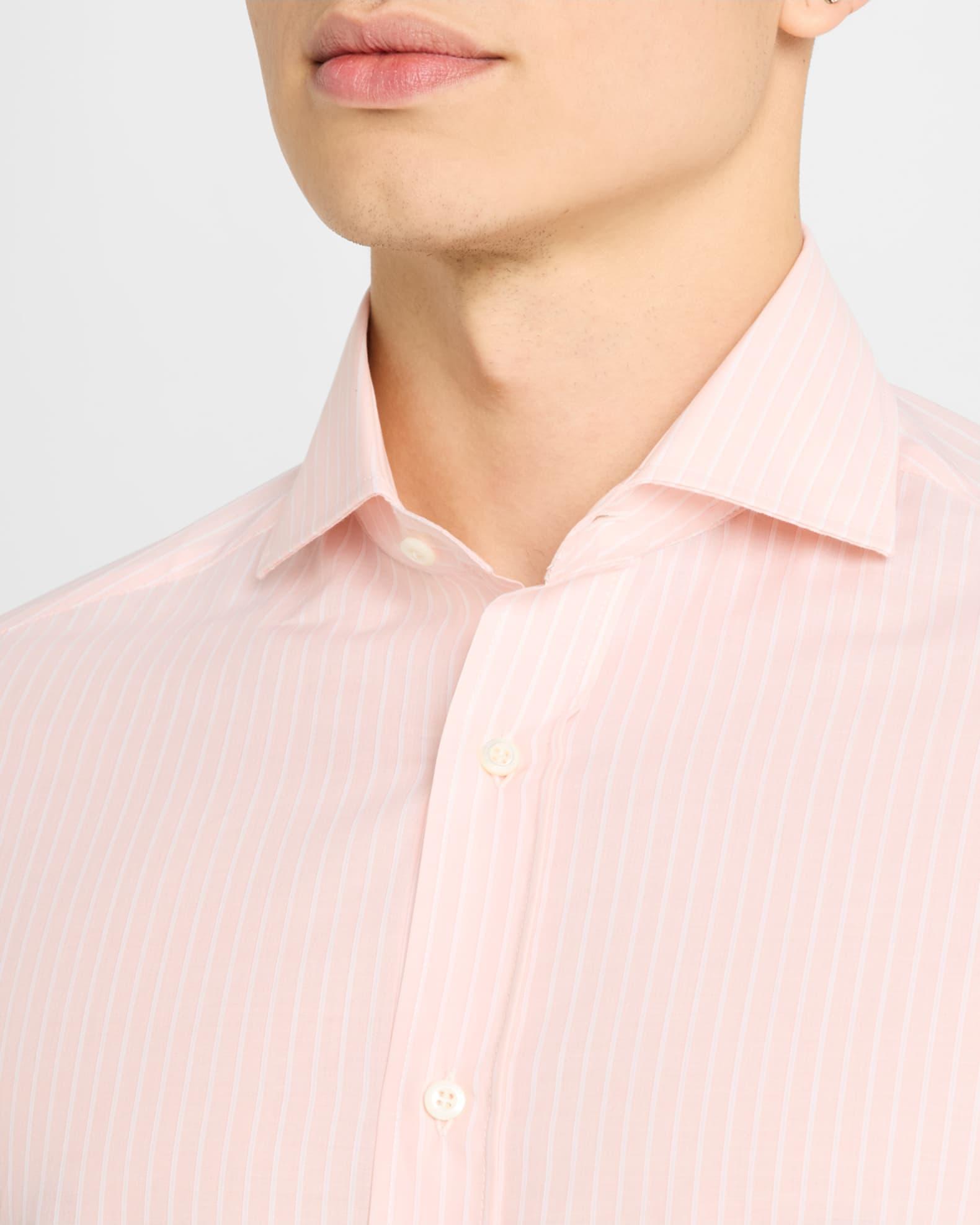 Men's Cotton Chambray Stripe Sport Shirt Product Image