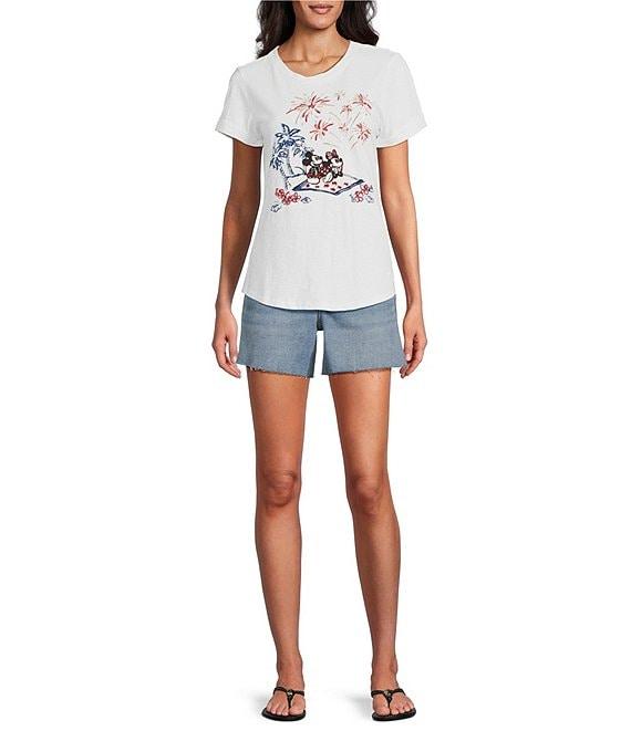 Tommy Bahama Sizzling Sky Firework Slub Jersey Disney Graphic Embroidered Embellish Crew Neck Tee Product Image