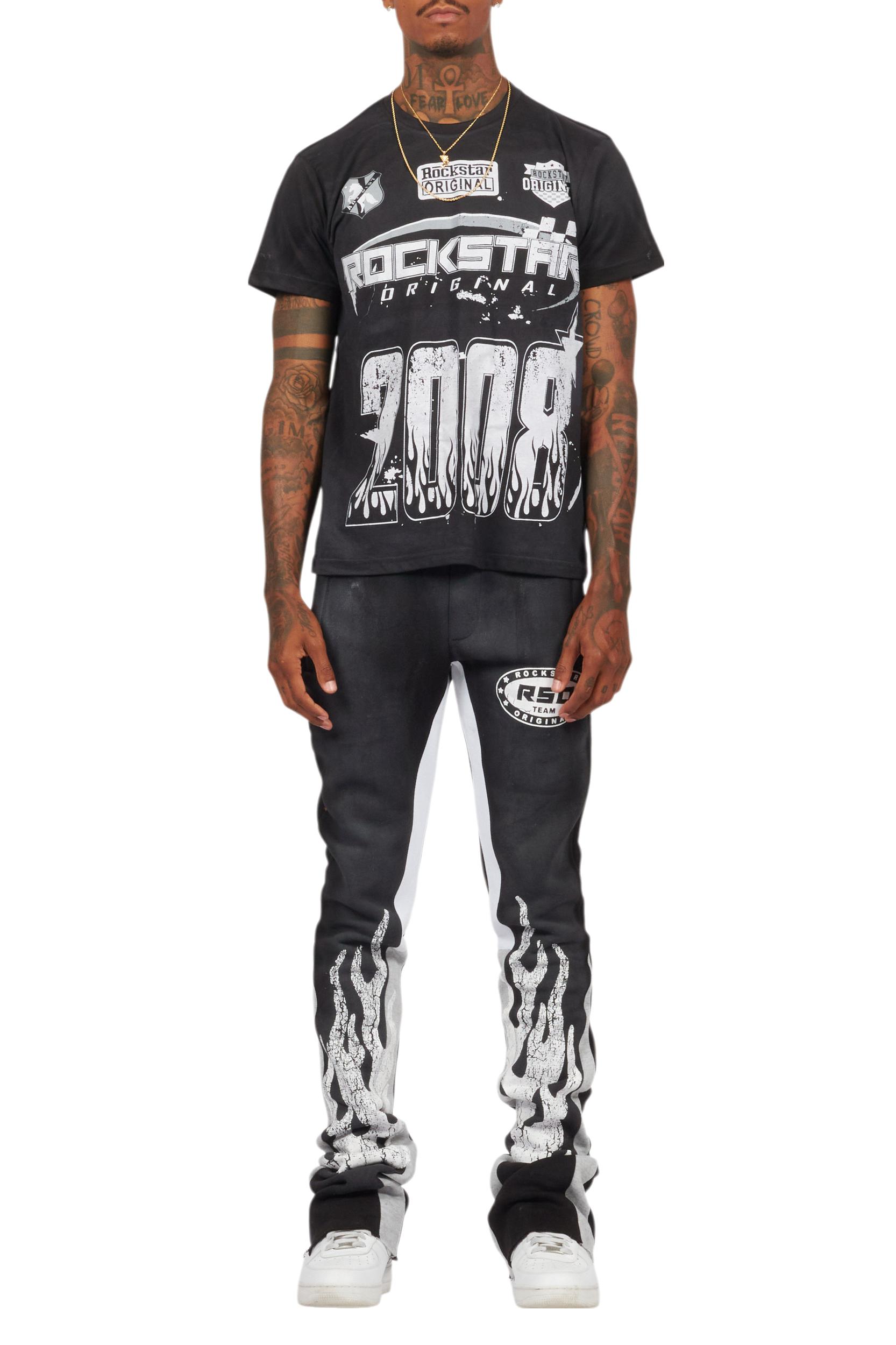 Amos Black T-Shirt/Stacked Flare Track Set Male Product Image