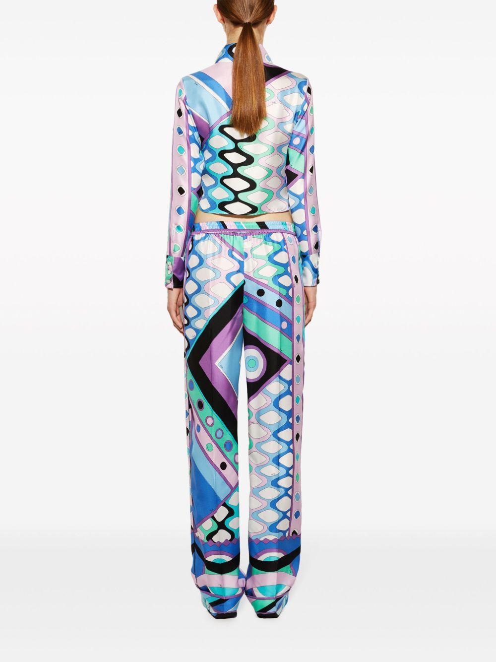 Vivara-print silk trousers Product Image