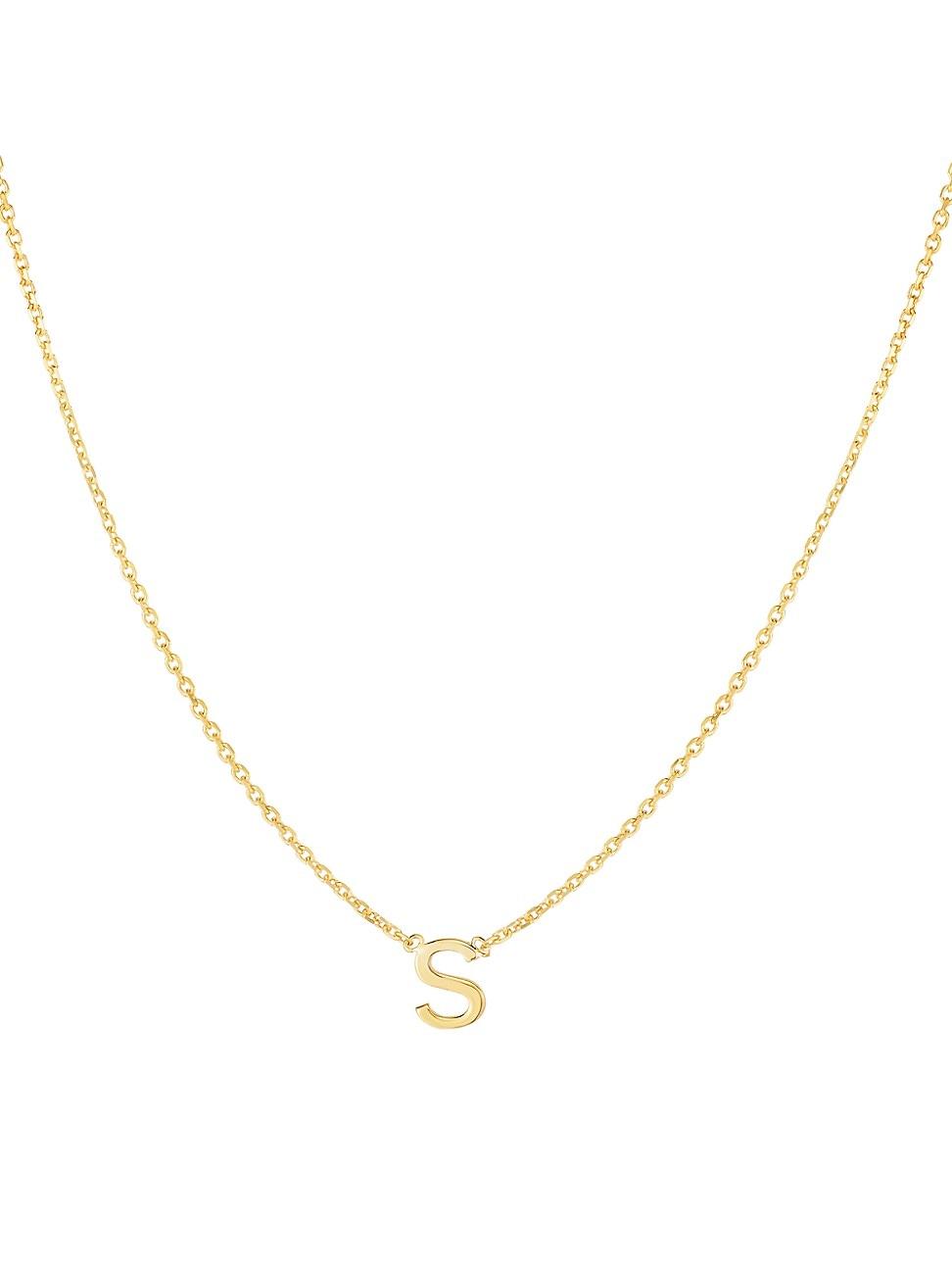 Womens 14K Yellow Gold Initial Pendant Necklace Product Image