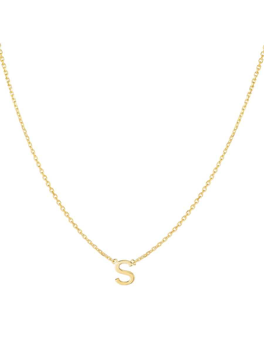 Womens 14K Yellow Gold Initial Pendant Necklace Product Image