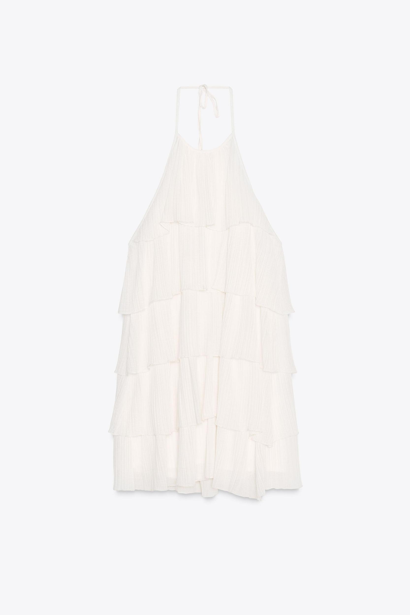 RUFFLED HALTER DRESS Product Image