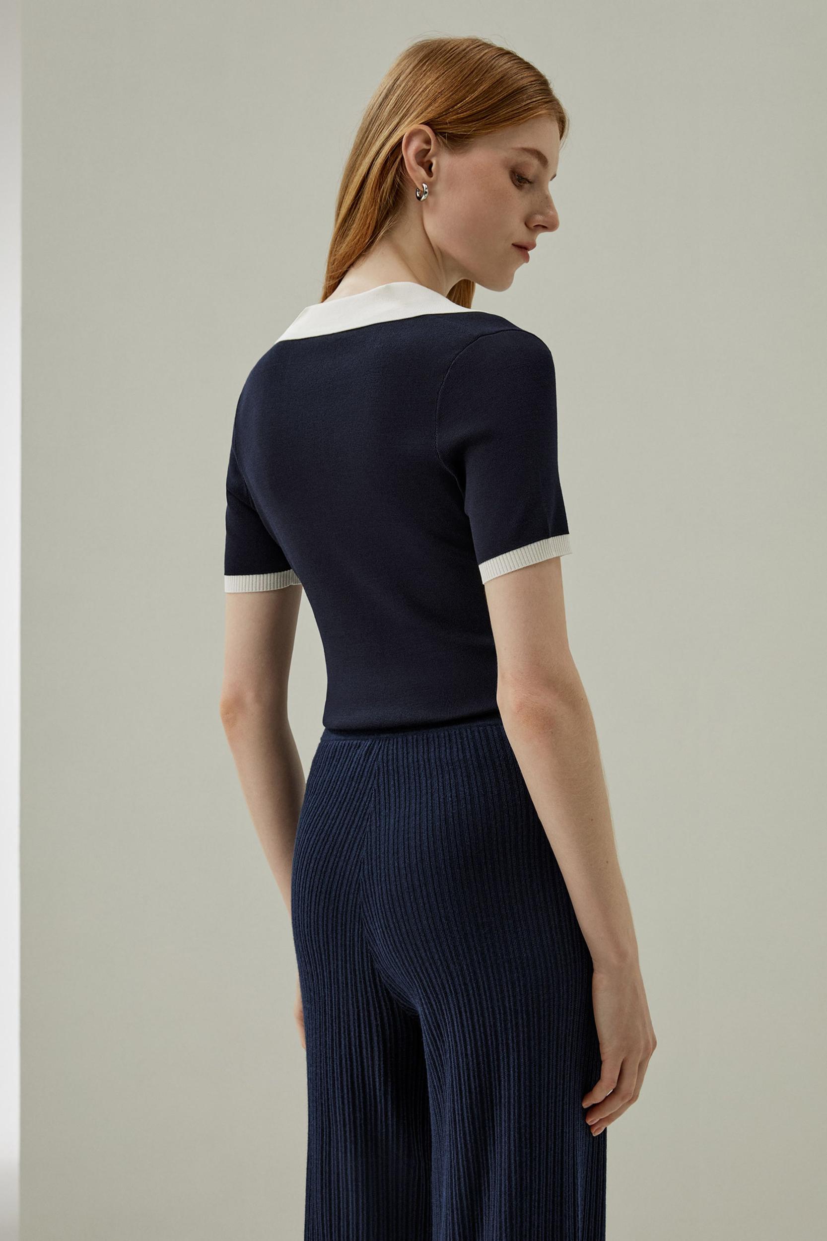 Timeless Mei Silk Knit Polo Product Image