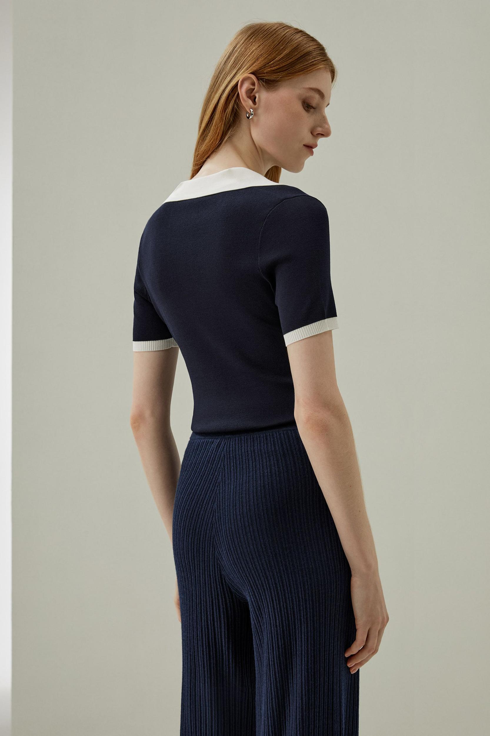 Timeless Mei Silk Knit Polo Product Image