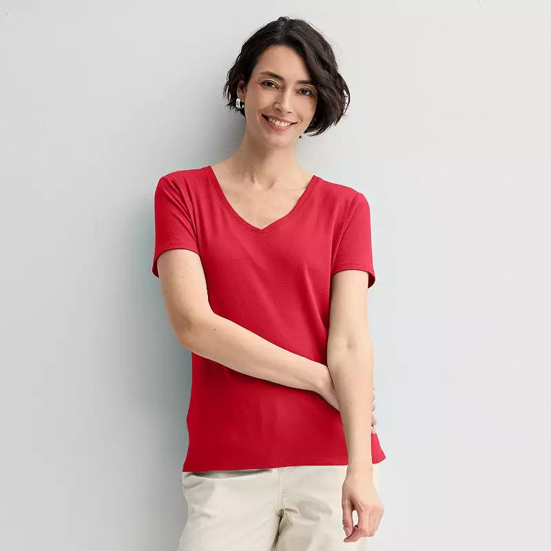 Women's Croft & Barrow® Essential V-Neck Tee,  Product Image
