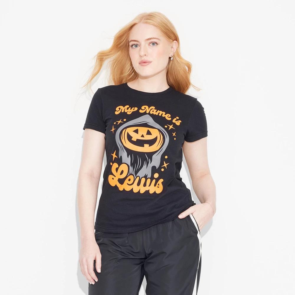 Women's Lewis & Friends™ Lewis The Pumpkin Ghoul™ Short Sleeve Graphic T-Shirt - Black M Product Image