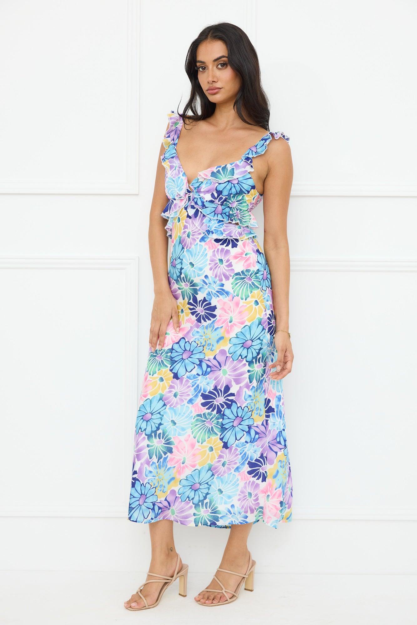 Elegant Mystique Maxi Dress Blue Product Image