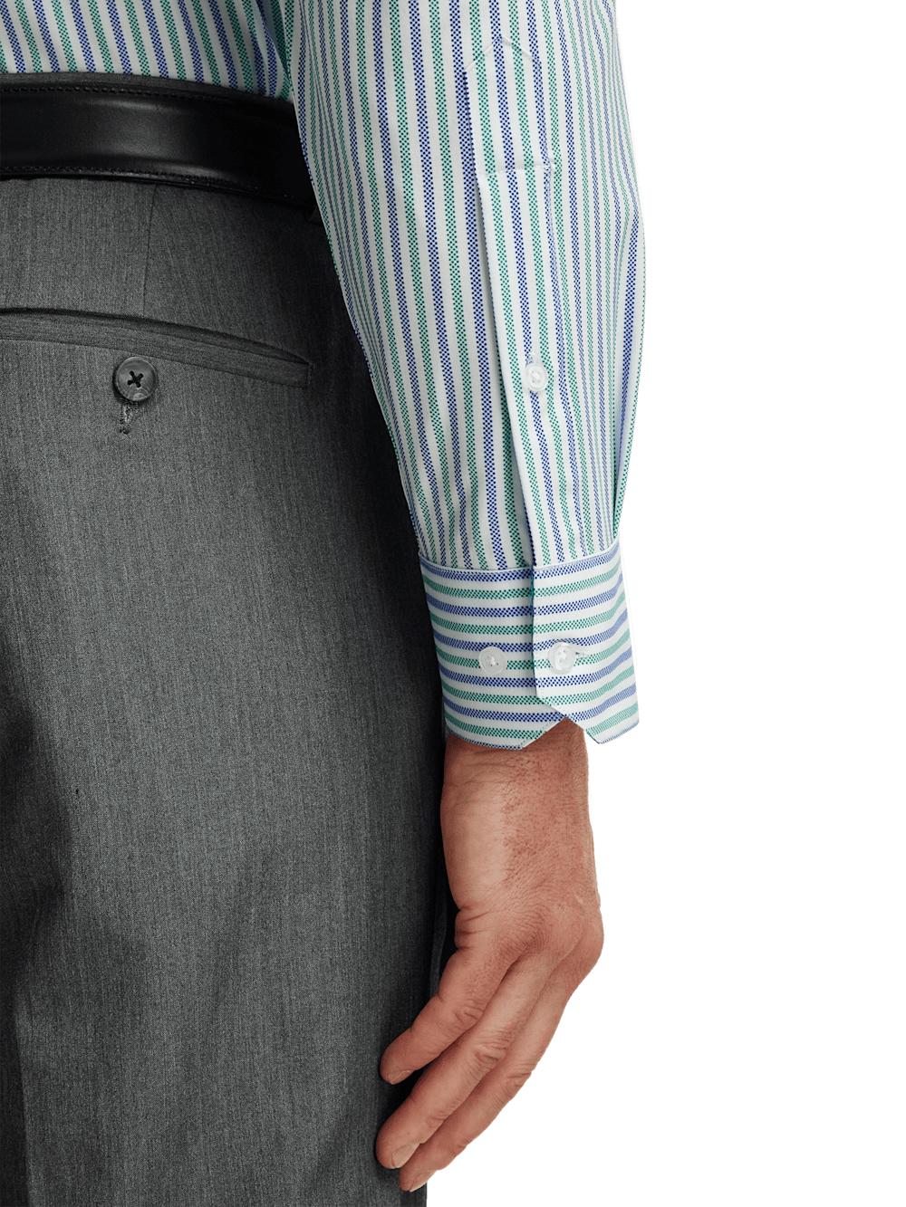 Performance Stretch Stripe Casual Shirt - Blue/green Product Image