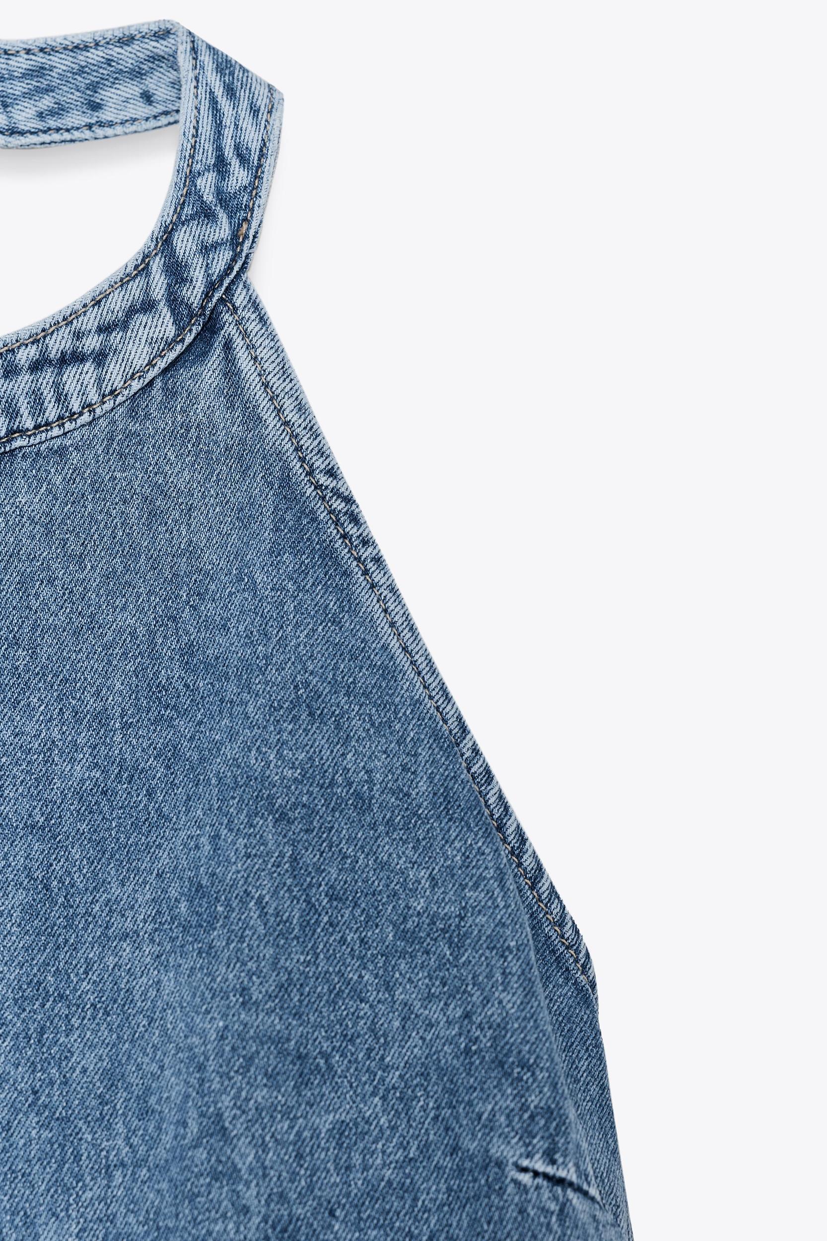 Z1975 COMBINED DENIM HALTER TOP Product Image