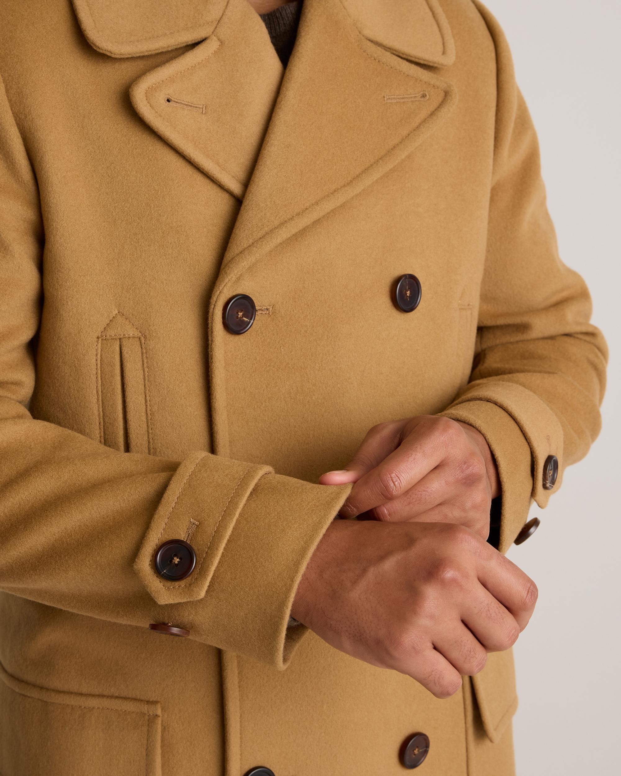 Quince | Men's Italian Wool Double-Breasted Officer Topcoat Size XL, Wool/Nylon Product Image