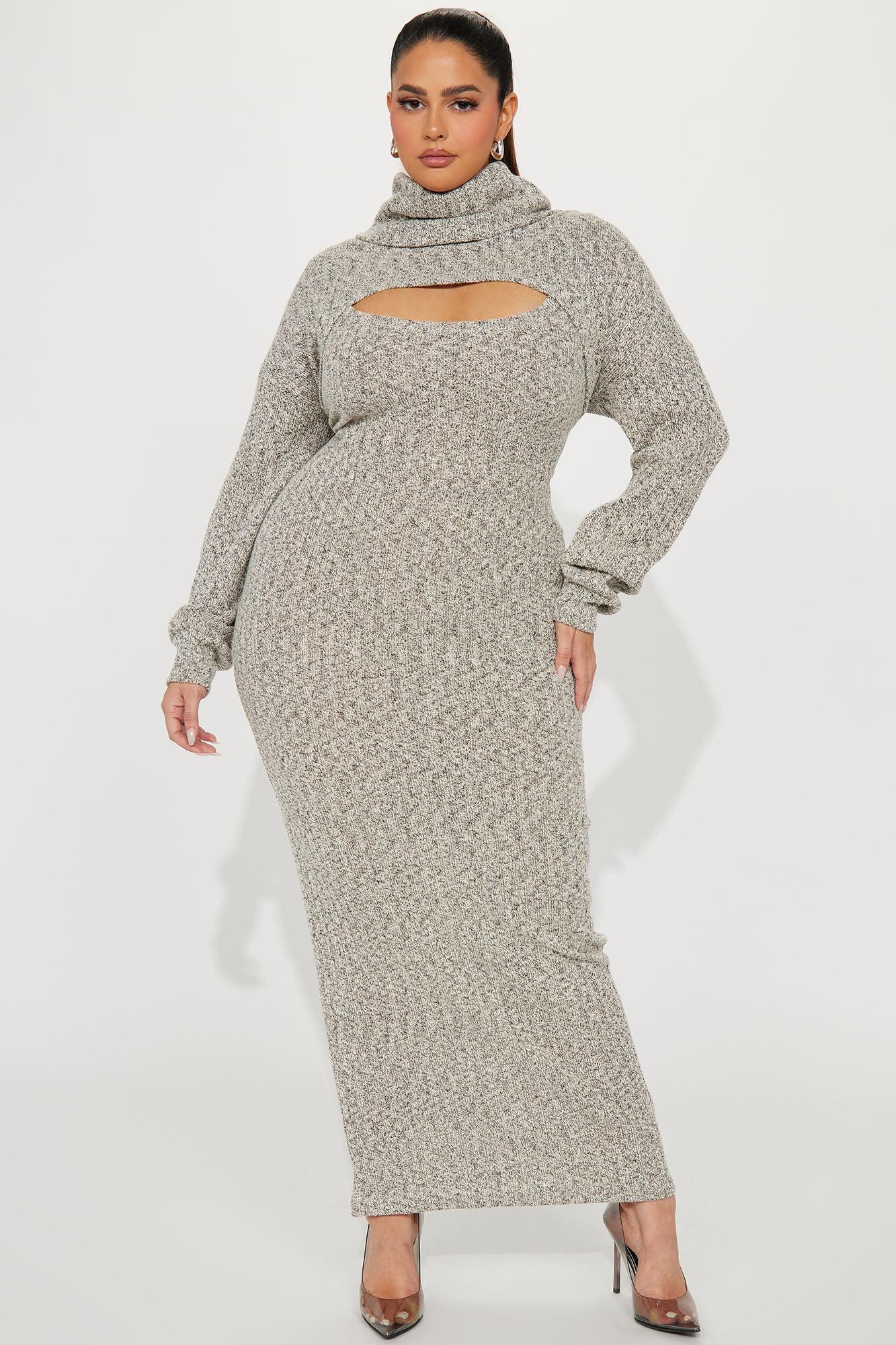 Laurie Sweater Maxi Dress Set - Heather Grey Female Product Image