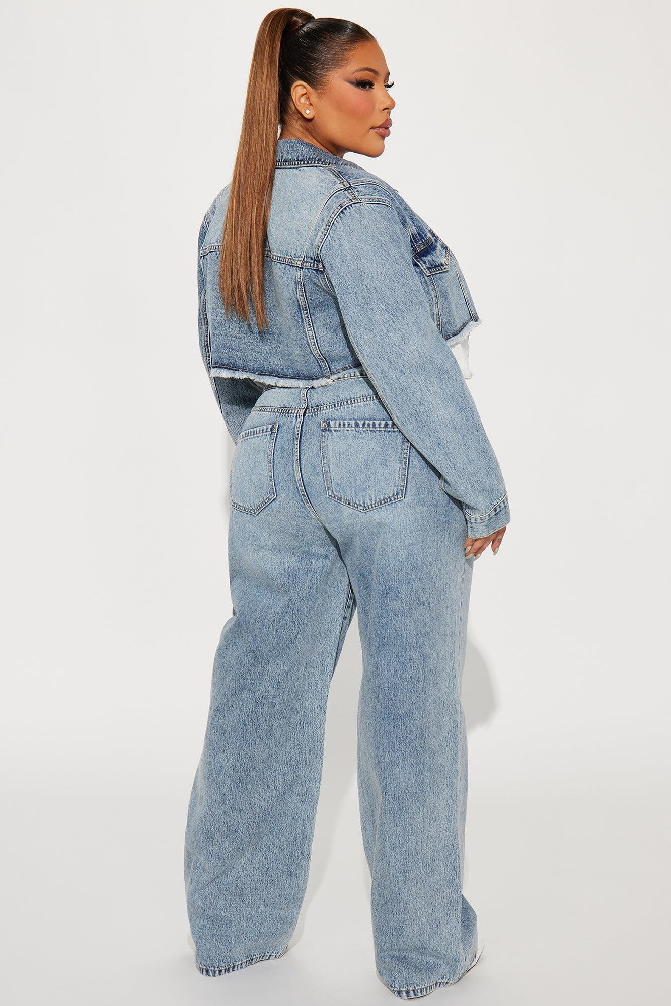 Nori Denim Washed Pant Set - Medium Wash Product Image