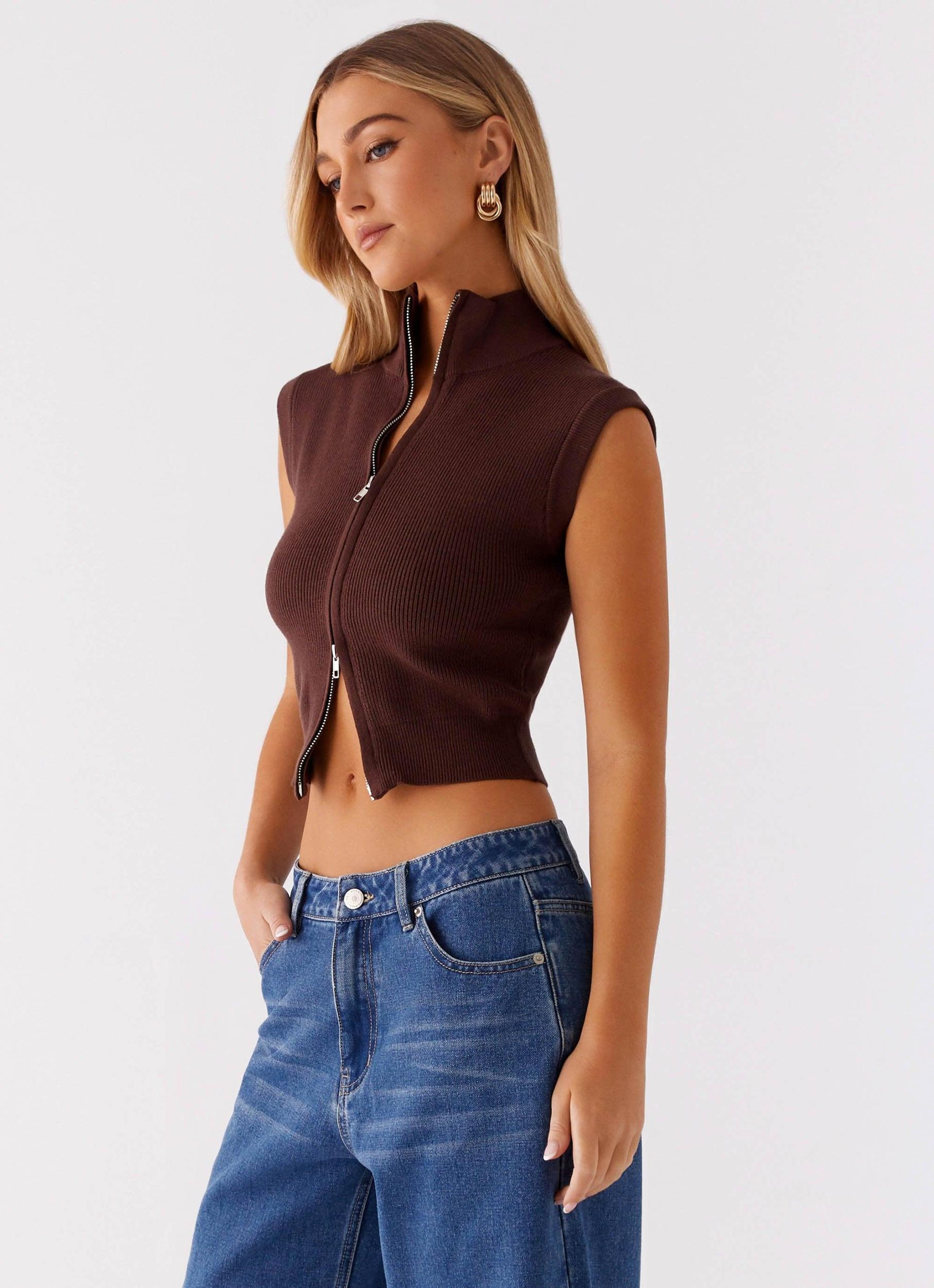 Keegan Knit Vest - Chocolate Product Image